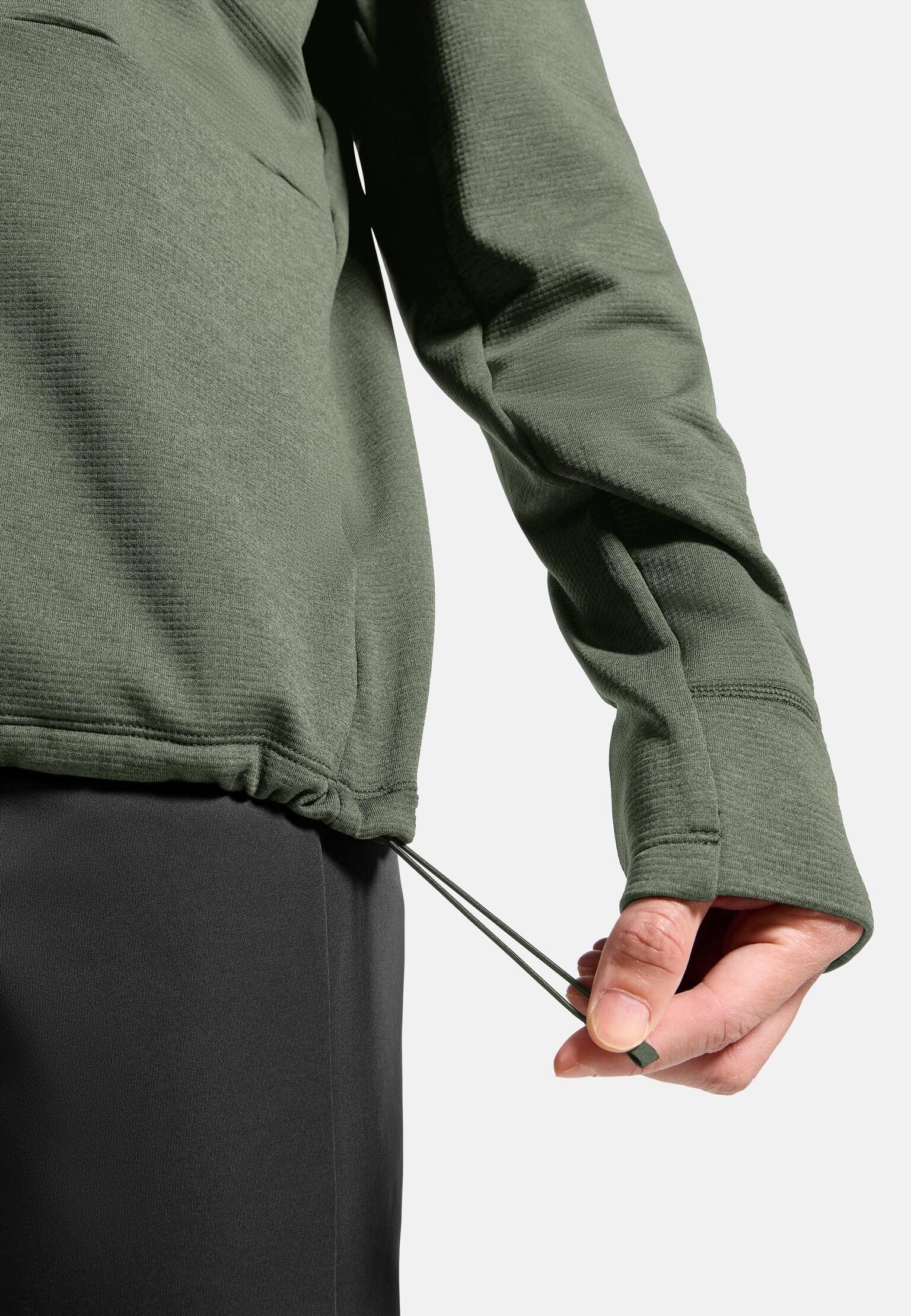 Mid layer multisport Essentials in pile con lavorazione a reticolo a mezza zip