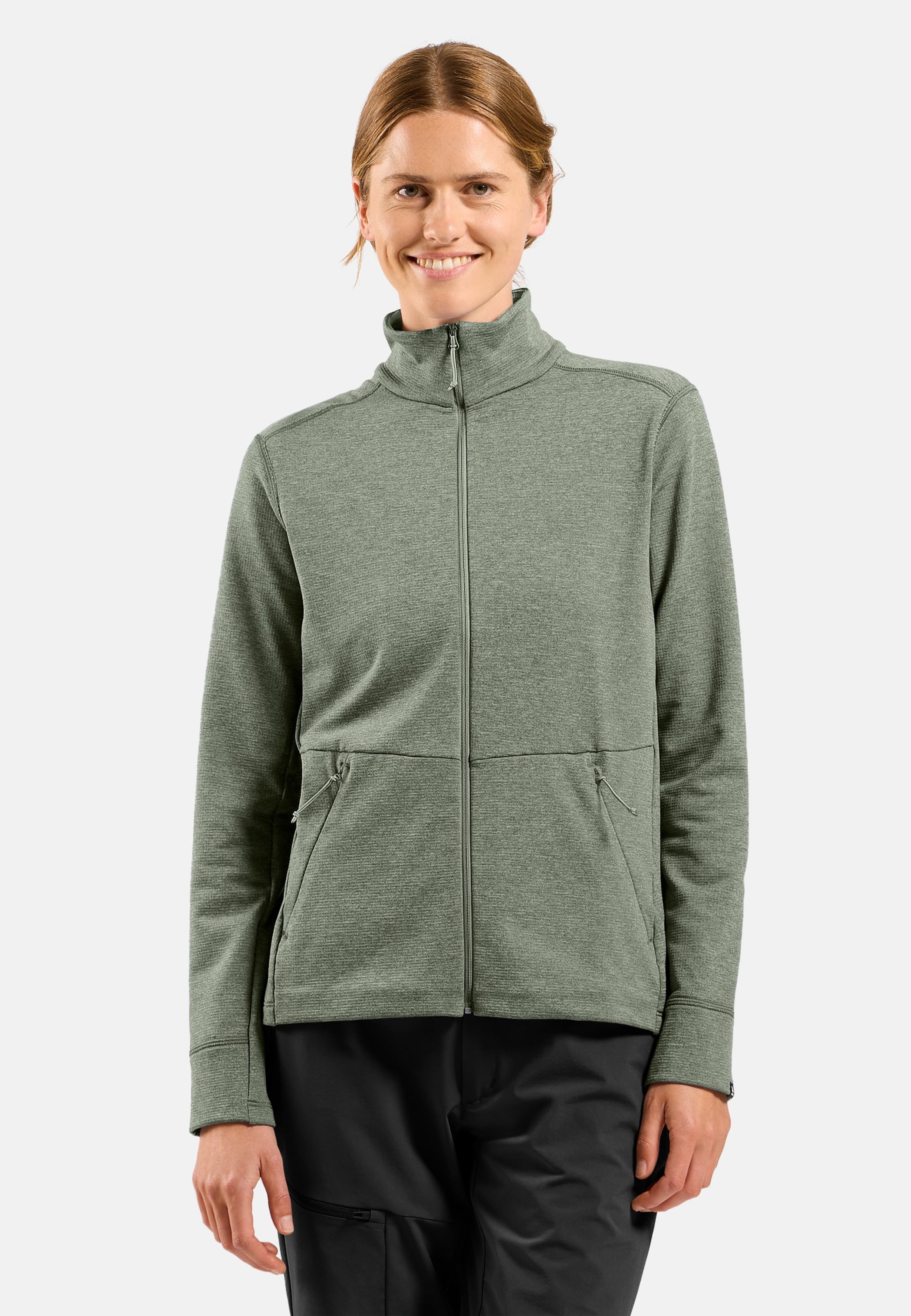 Odlo Essentials Multisport Mid Layer aus Grid-Fleece mit Reissverschluss für Damen, XS, grün