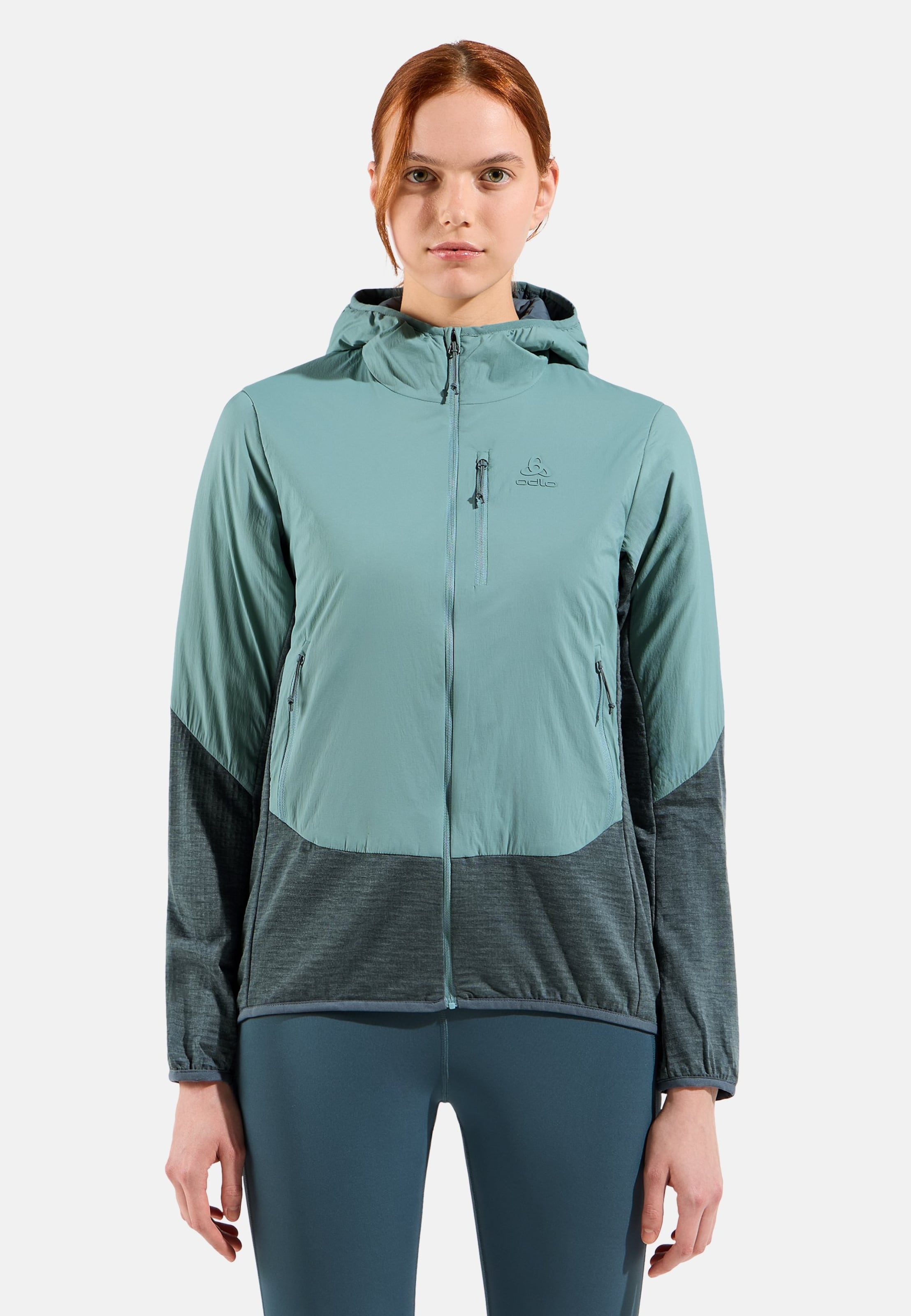 Odlo Veste hybride isolante en laine Ascent pour femme, S, vert