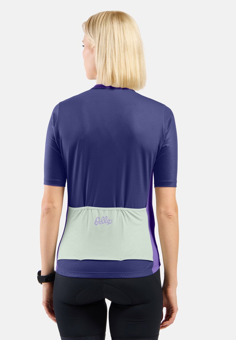 The Essentials heritage print full-zip cycling jersey