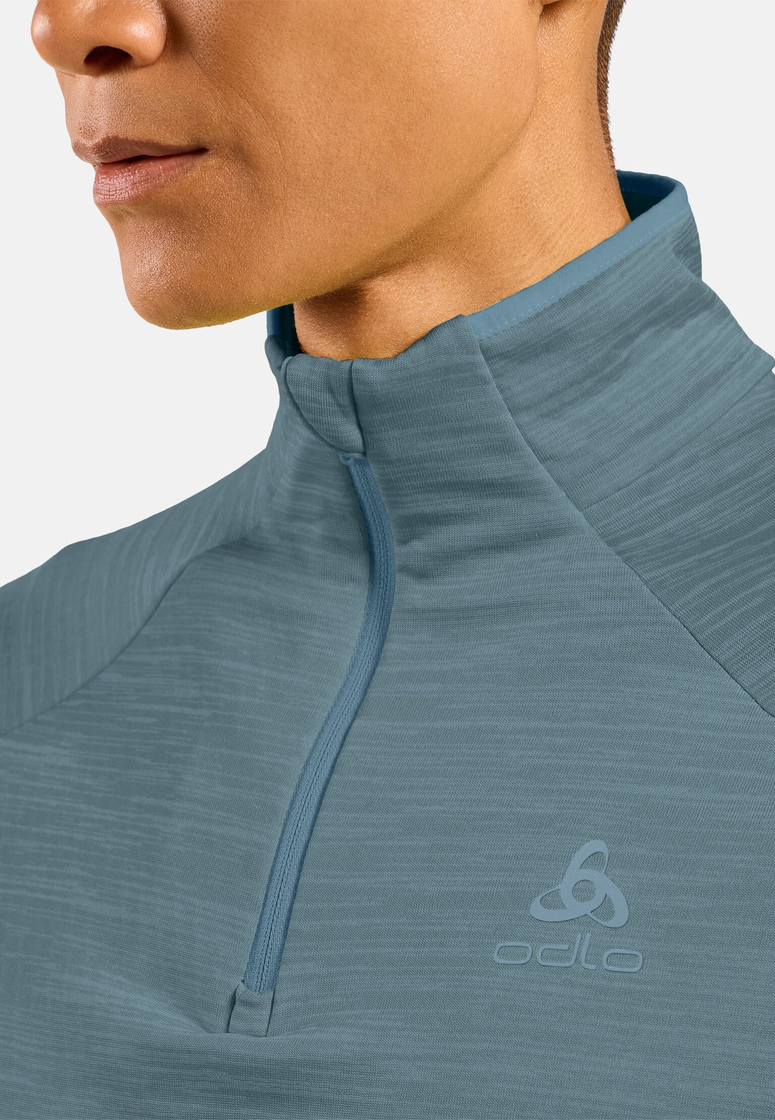 Pull à manches longues et col zippé Run Easy pour homme