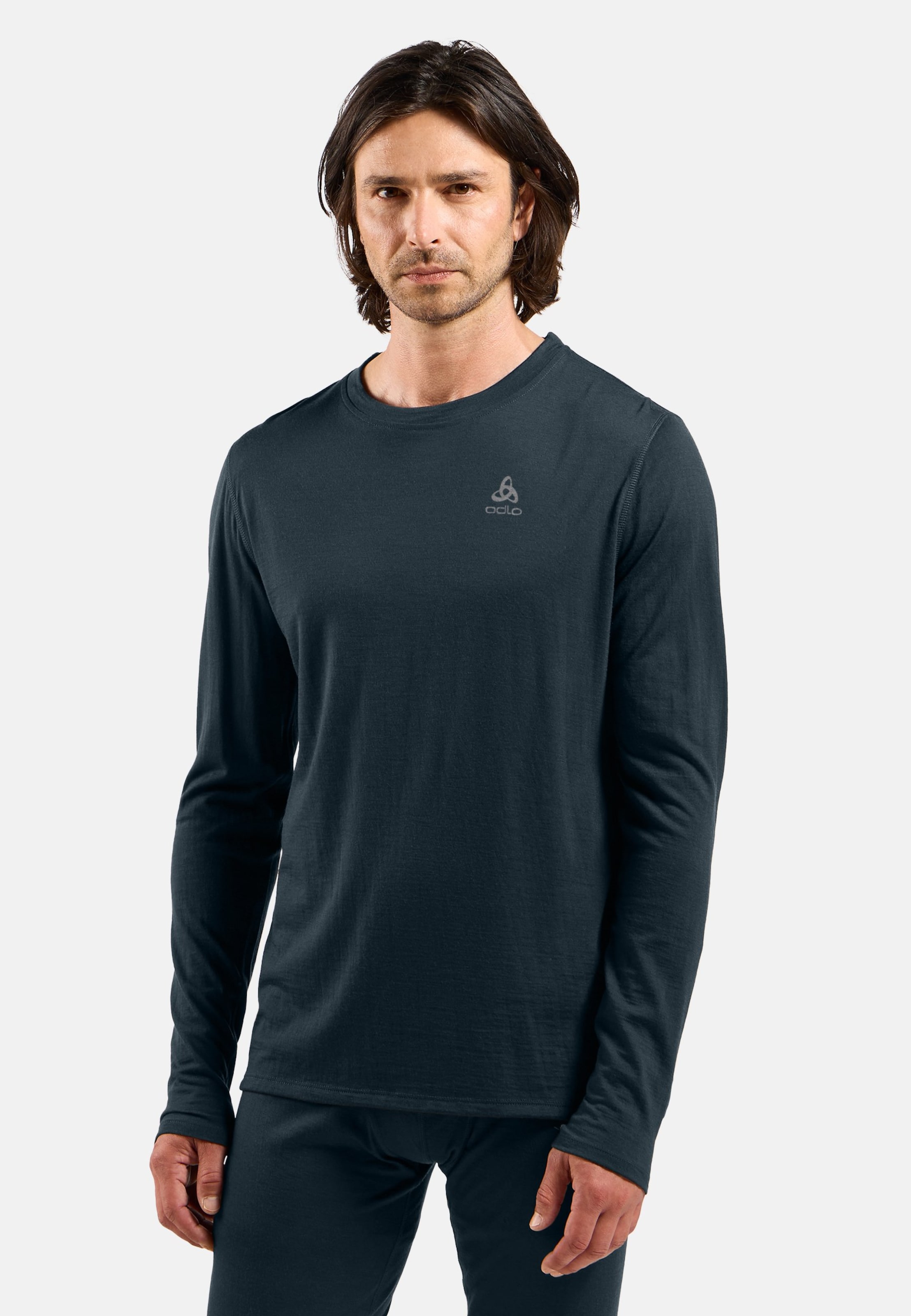 Odlo Merino 160 Base Layer Shirt für Herren - Wandern, Ski & Snow - marineblau, S