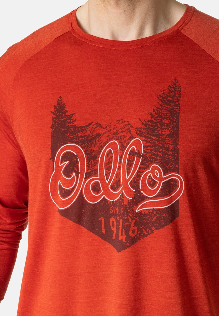 The Ascent Performance Wool 130 hand drawn logo long sleeve t-shirt
