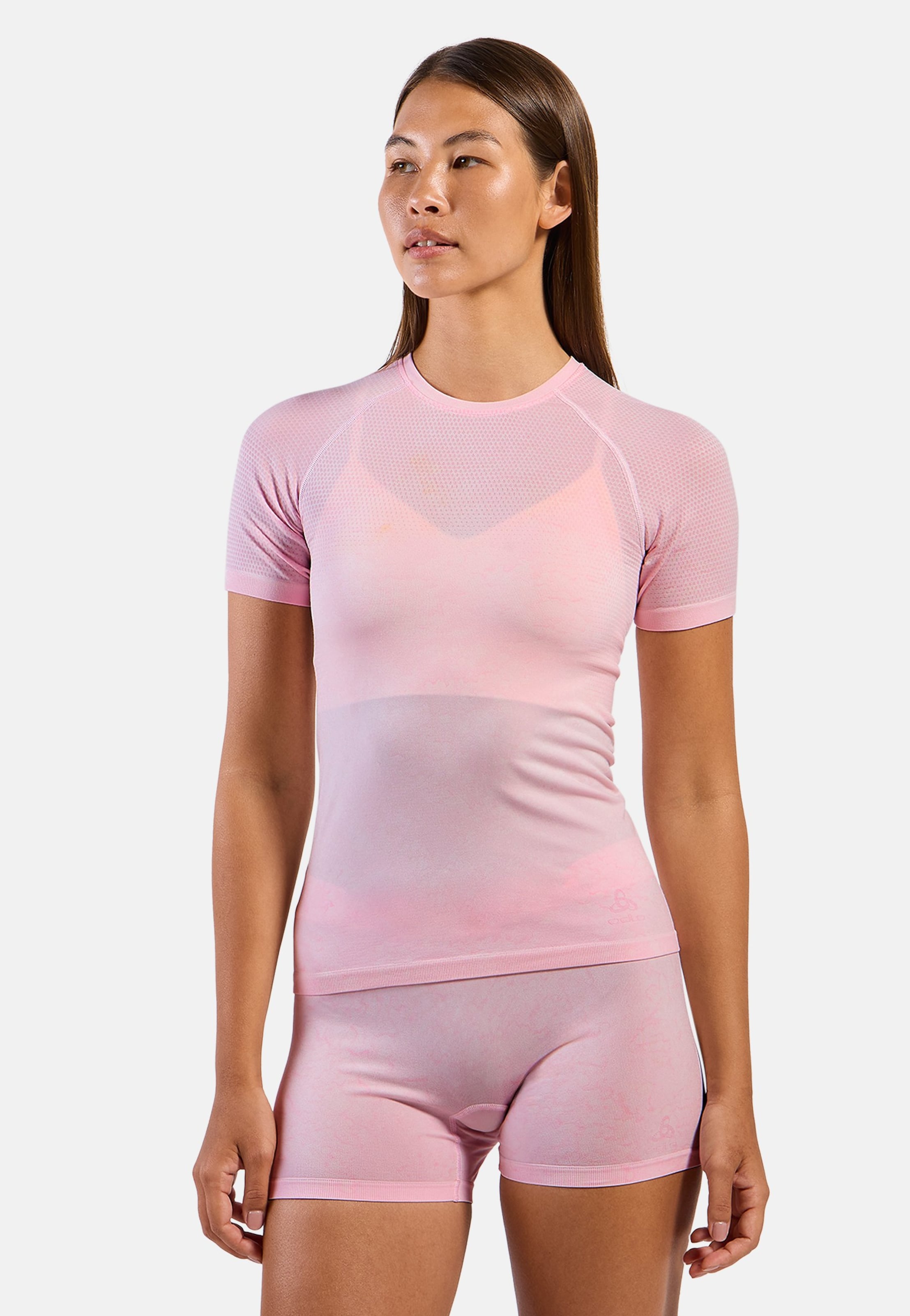 Odlo Performance Light - Rain Dye Base Layer T-Shirt für Damen - Wandern, Skilanglauf - pink, L