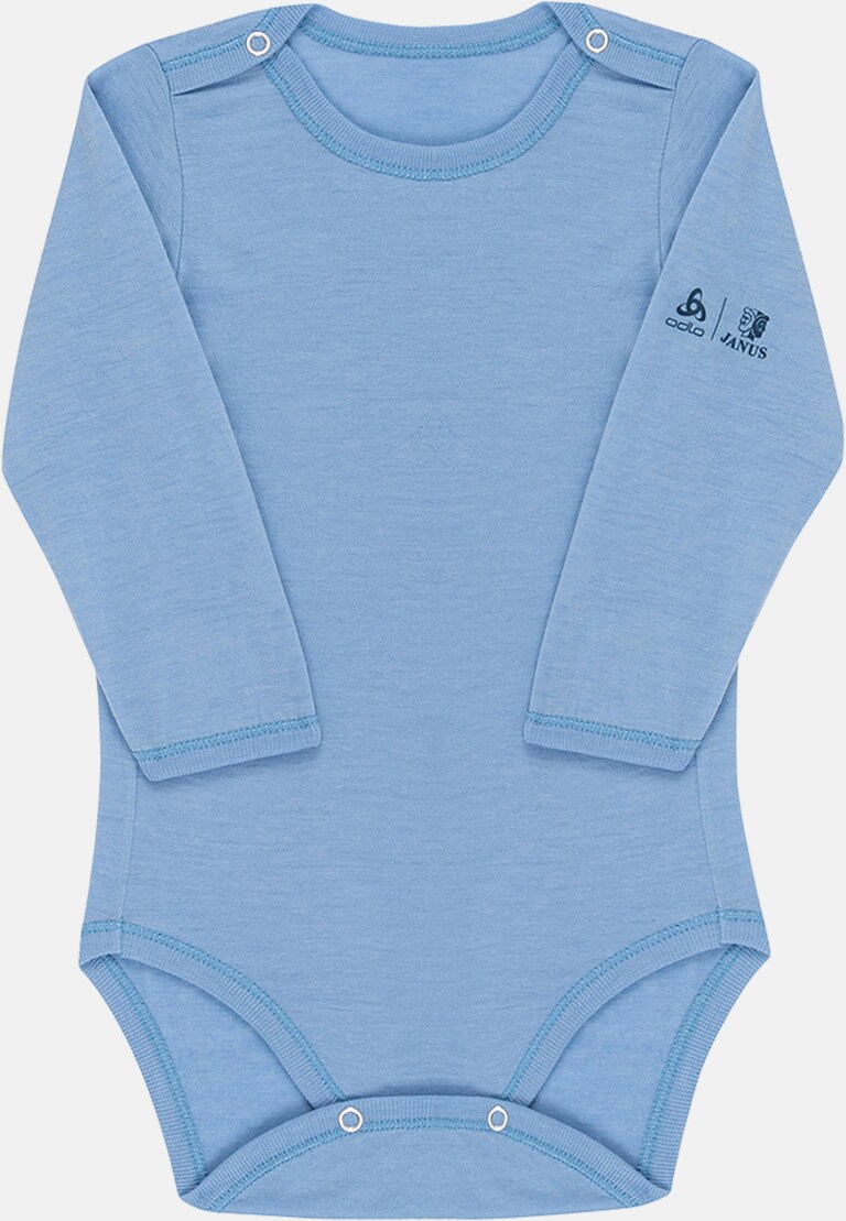 The Espeland merino 160 long sleeve baby bodysuit with snaps