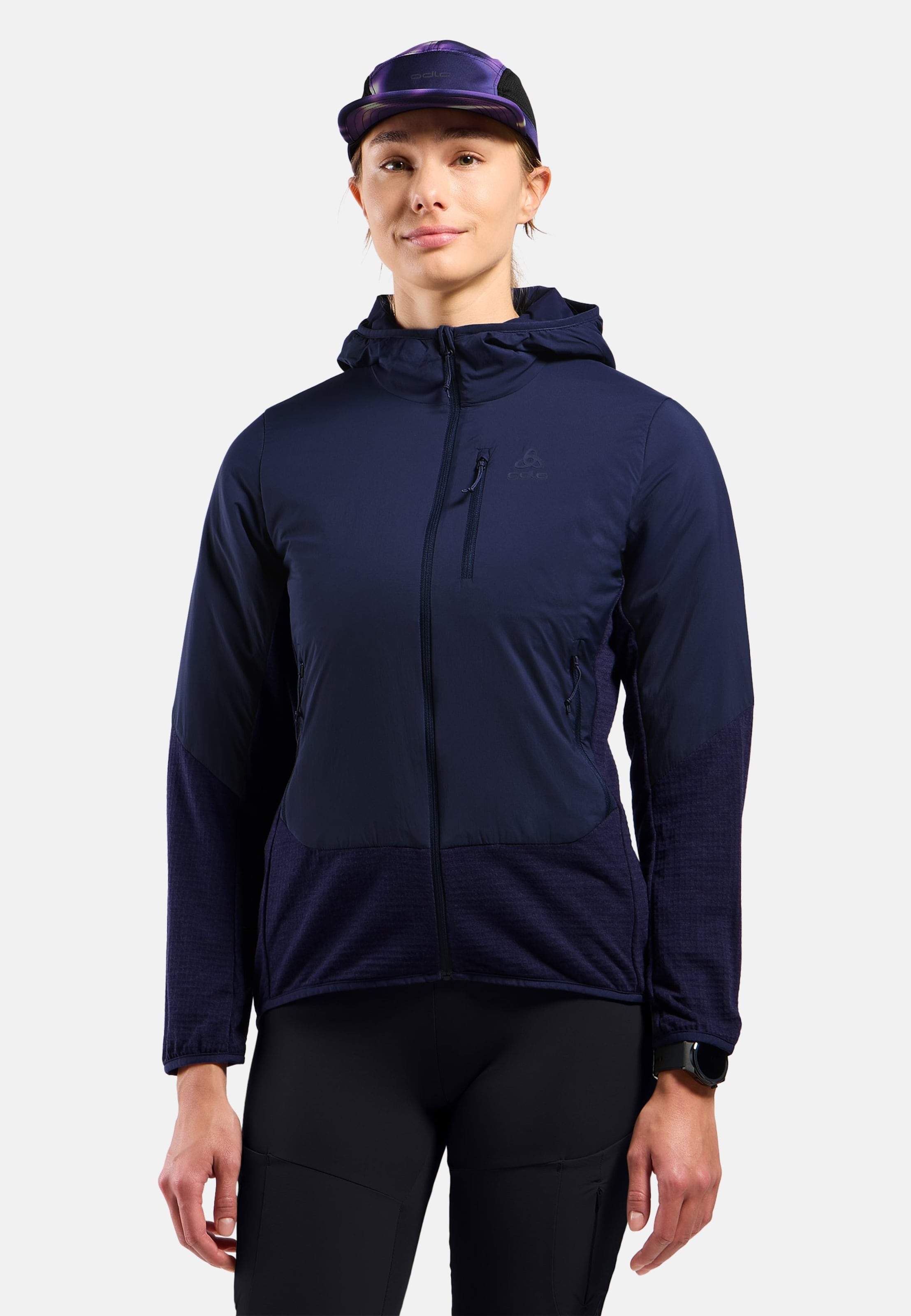 Odlo Isolierte Ascent Hybridjacke mit Wolle für Damen, L, blau