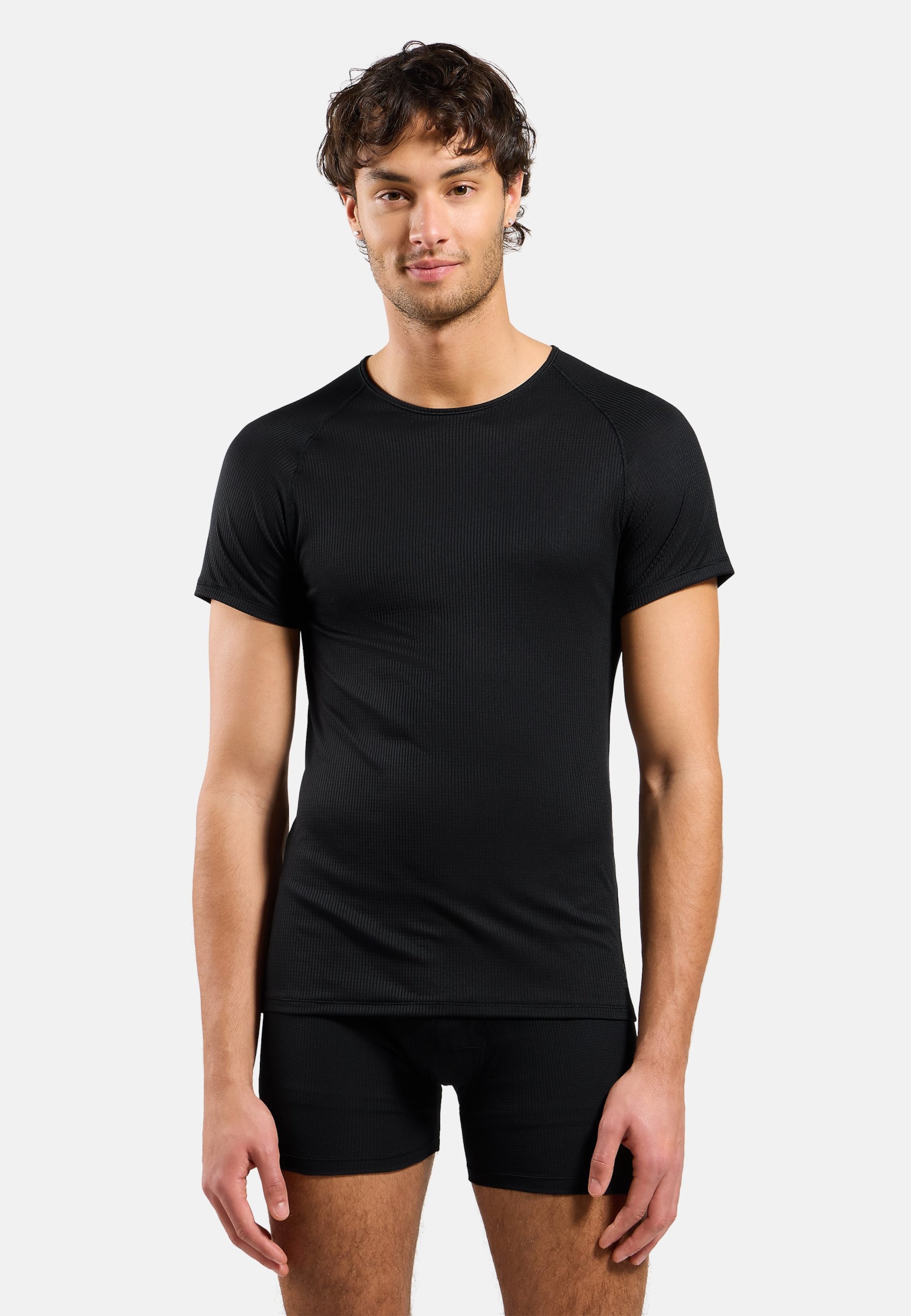 Odlo Kurzärmeliger Active Light Base Layer mit Rundhalsausschnitt für Herren, XXL, schwarz