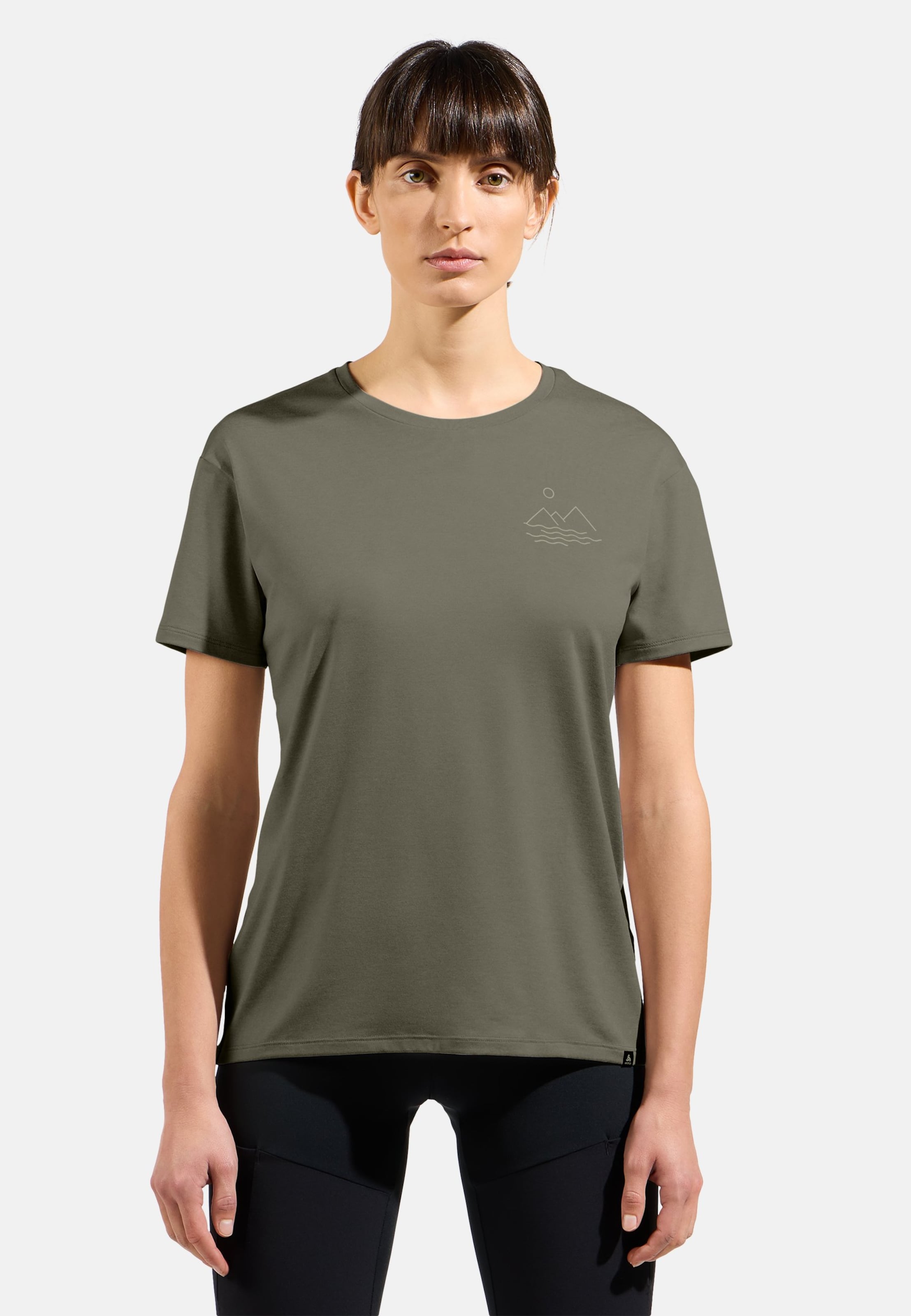 Odlo Ascent T-Shirt mit Landschaftsmotiv für Damen, XL, grün