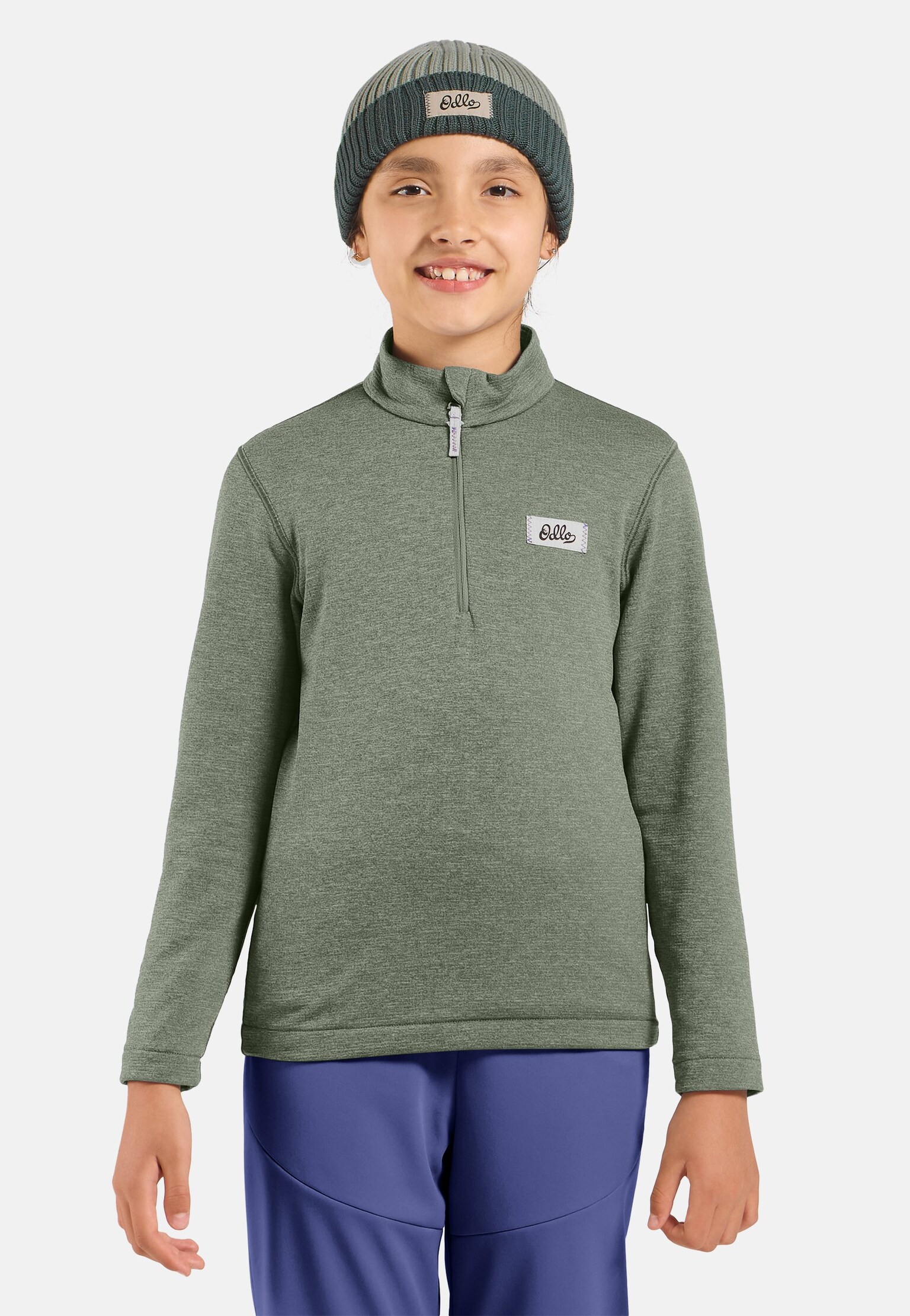 Pull multisport semi-zippé en polaire à structure quadrillée pour enfant Essentials