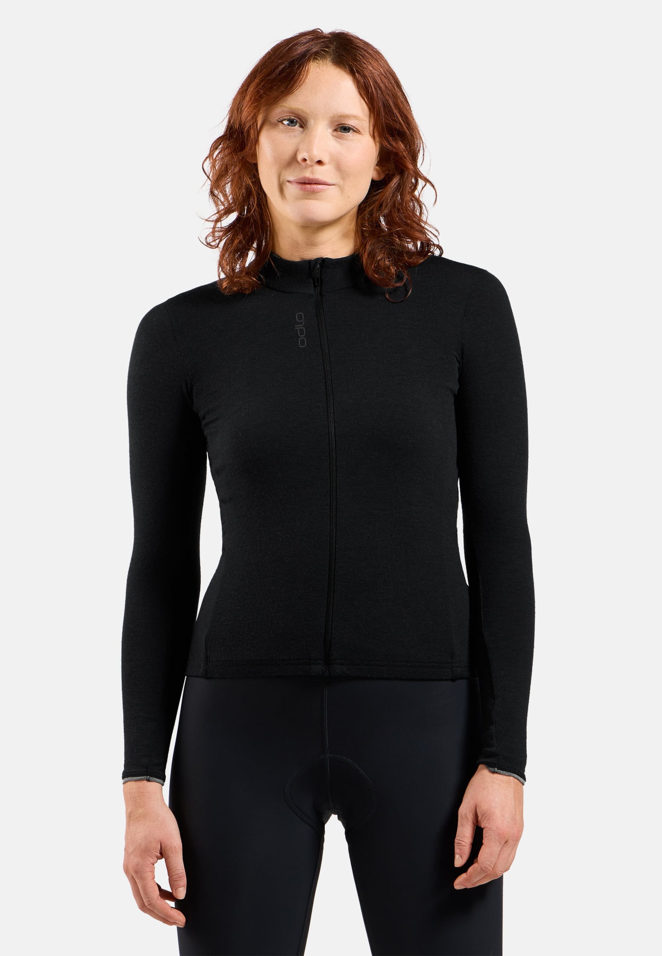 Odlo 150 Langarm-Radshirt Full-Zip für Damen - Radsport - schwarz, L