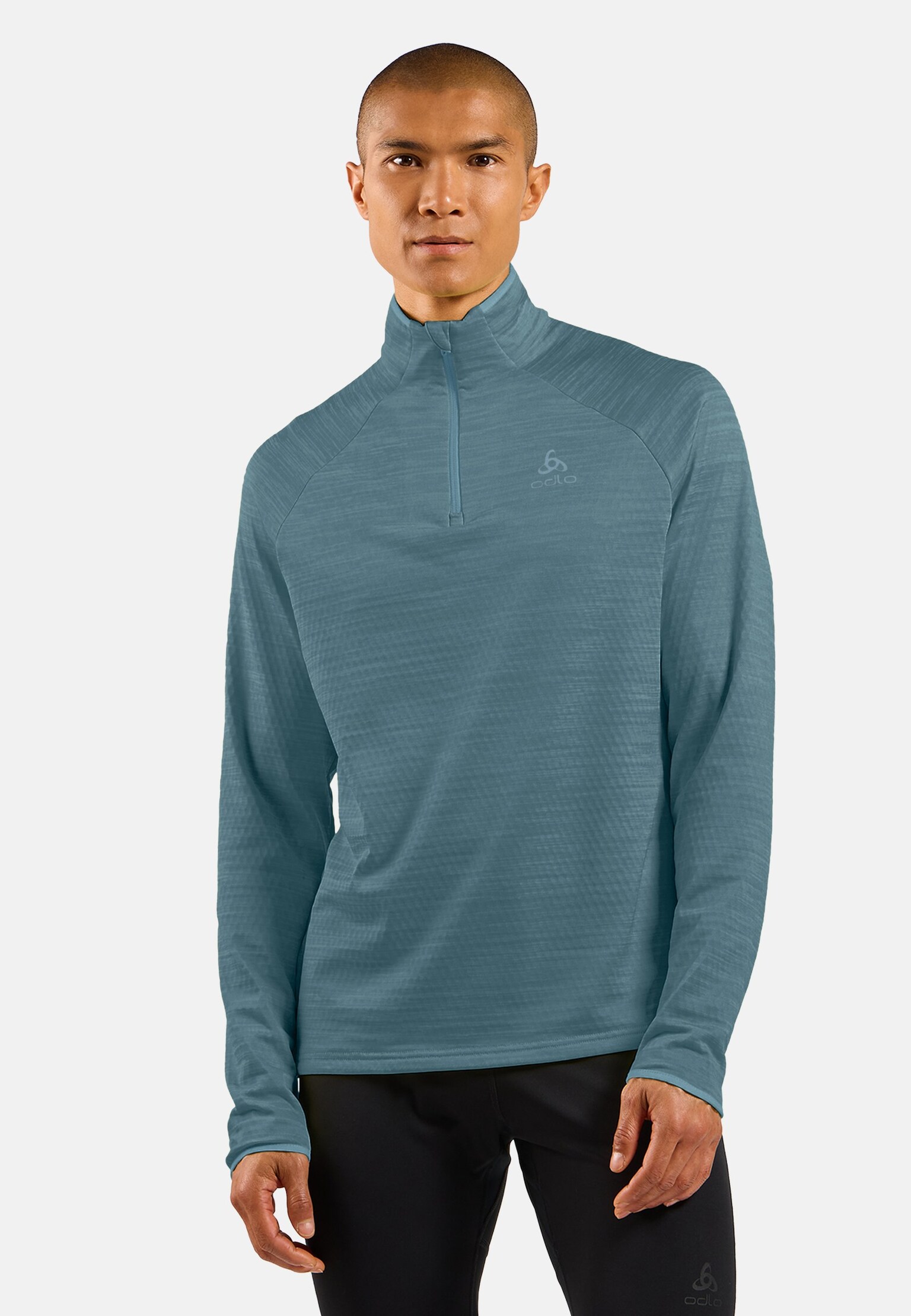Pull à manches longues et col zippé Run Easy pour homme