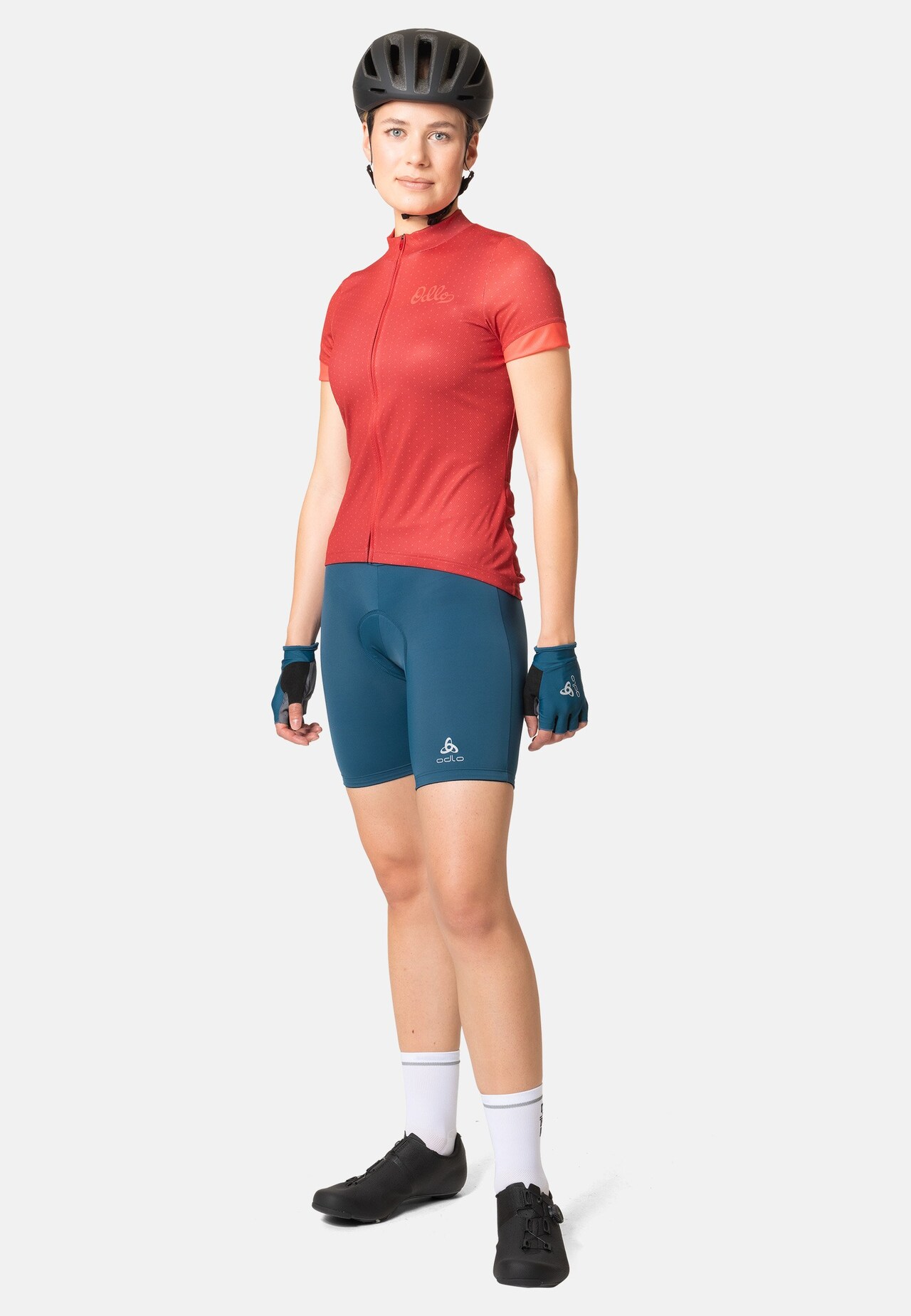 Maglia da ciclismo Essential con stampa a collo alto e zip intera