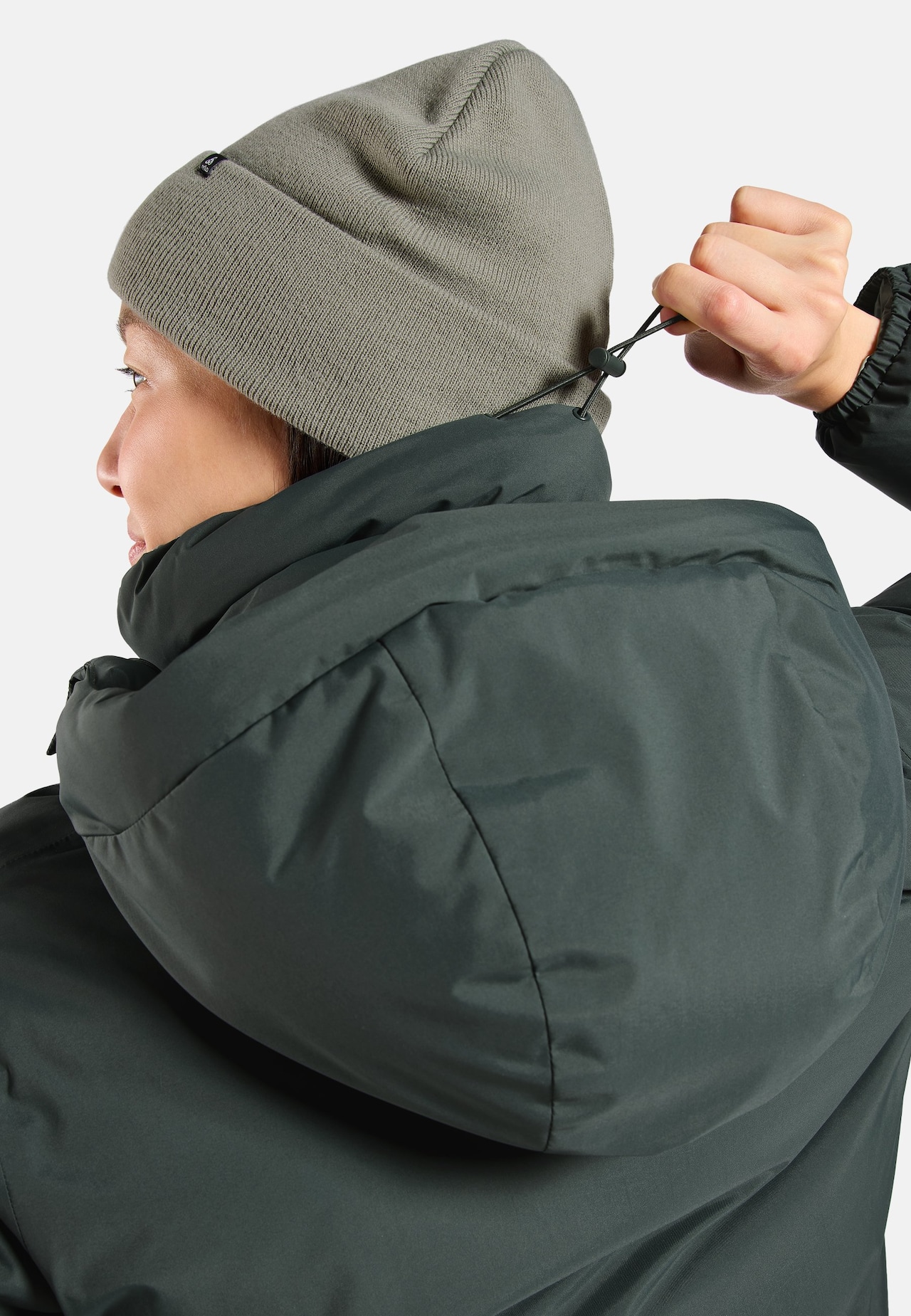 Oversized Gewatteerd Donsjack met Capuchon