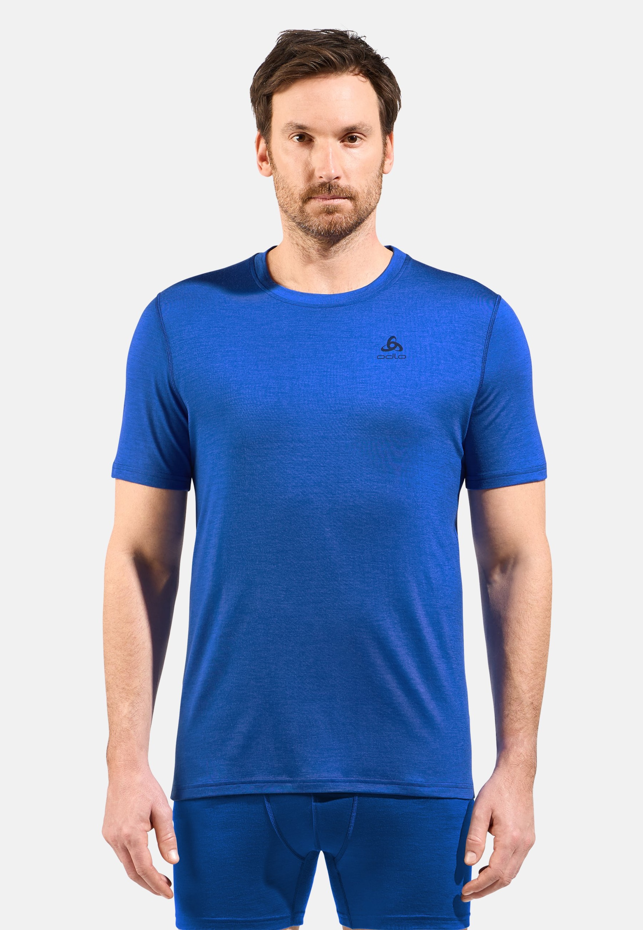 Odlo Natural Merino 160 Base Layer T-shirt für Herren, M, blau