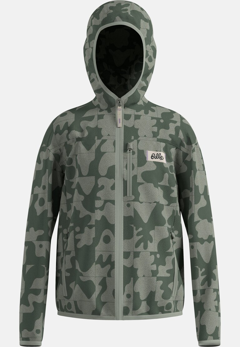 The Adventurer Collection high-pile full-zip graphic hooded mid layer