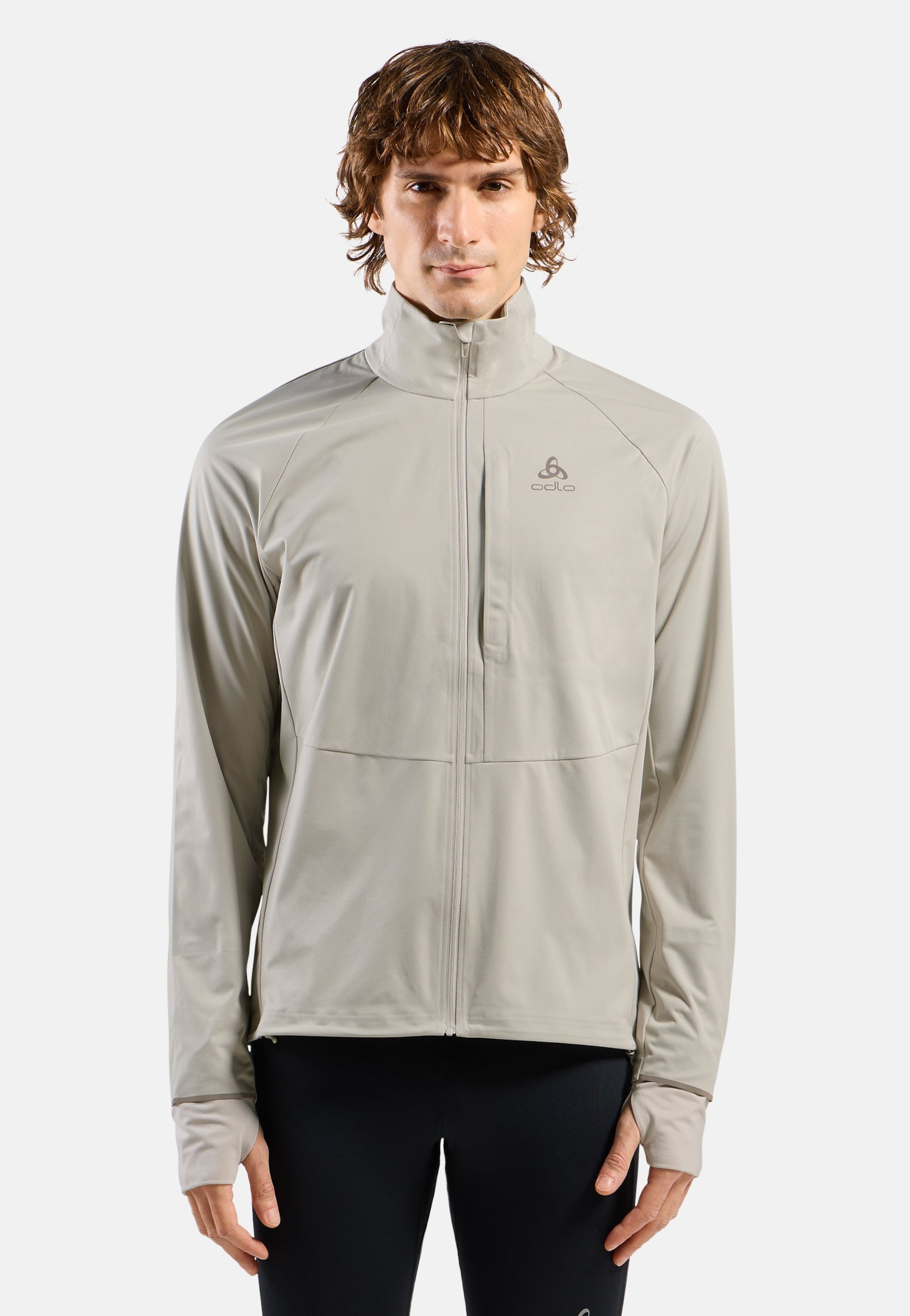 Odlo Zeroweight Pro Warm Laufjacke 2.0 für Herren, L, beige