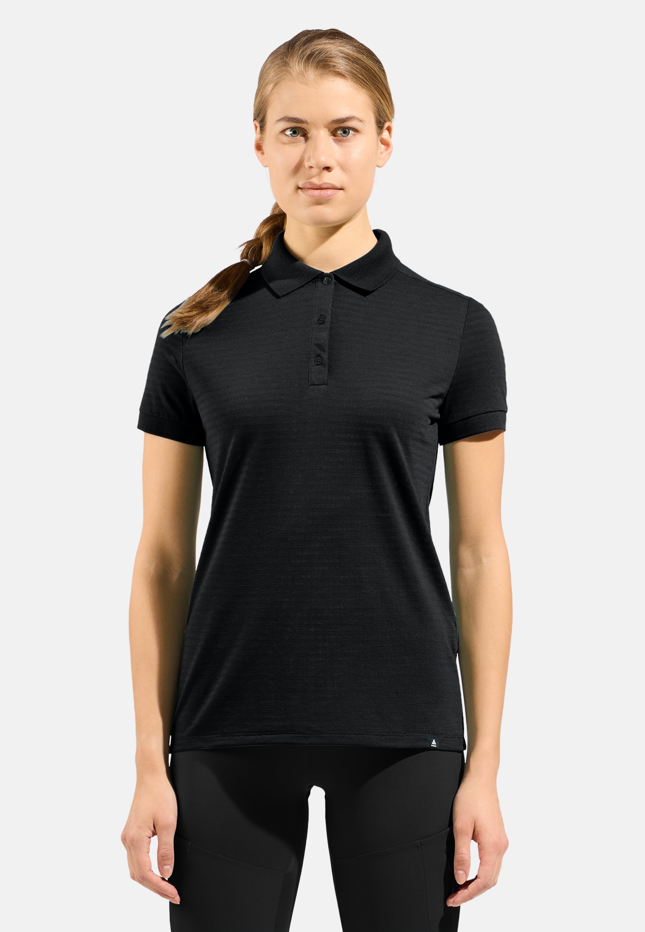Odlo Ascent Natural Poloshirt für Damen - Wandern, Casual Comfort - schwarz, S