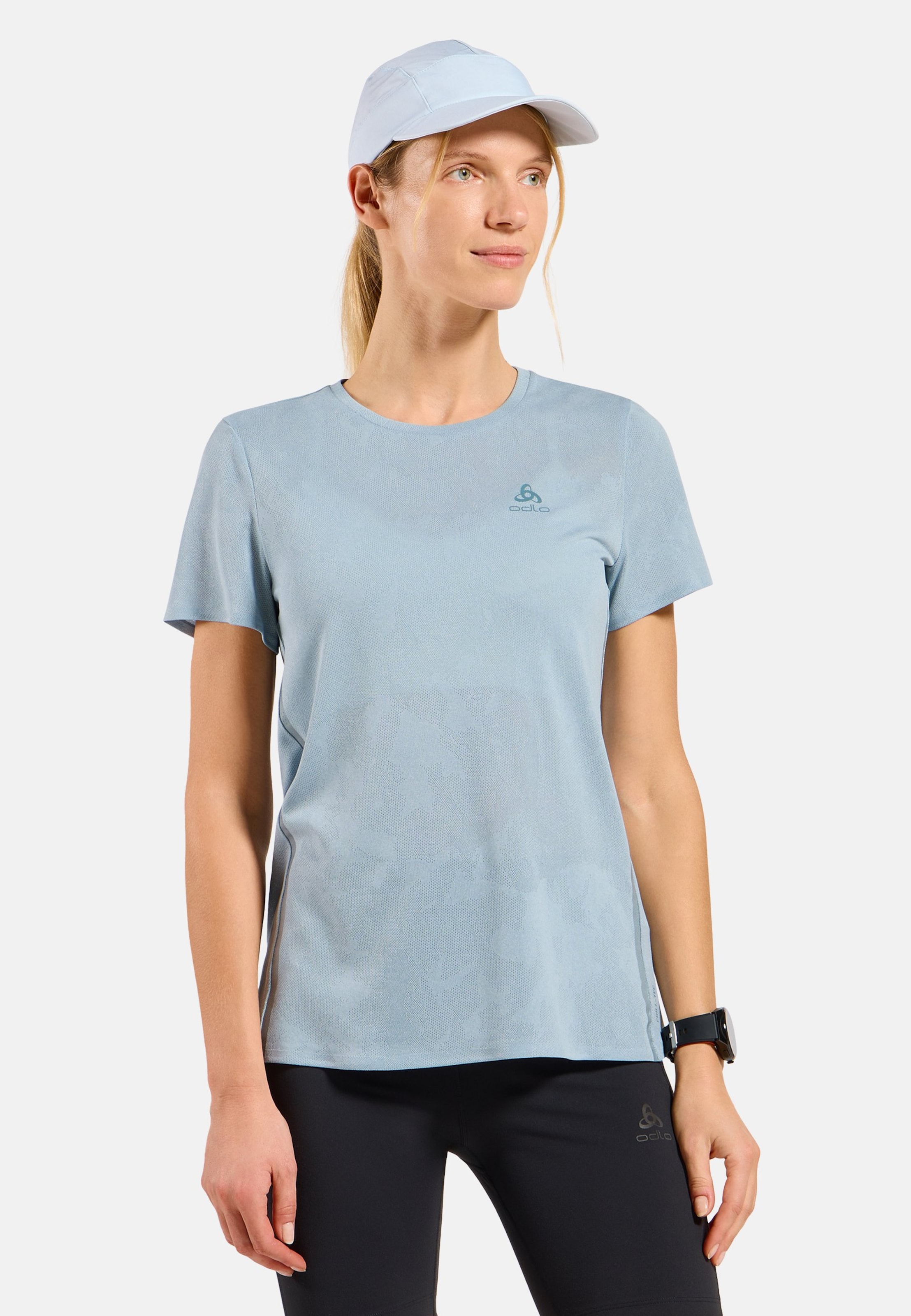 Odlo Zeroweight Engineered Chill-Tec Laufshirt für Damen, L, blau