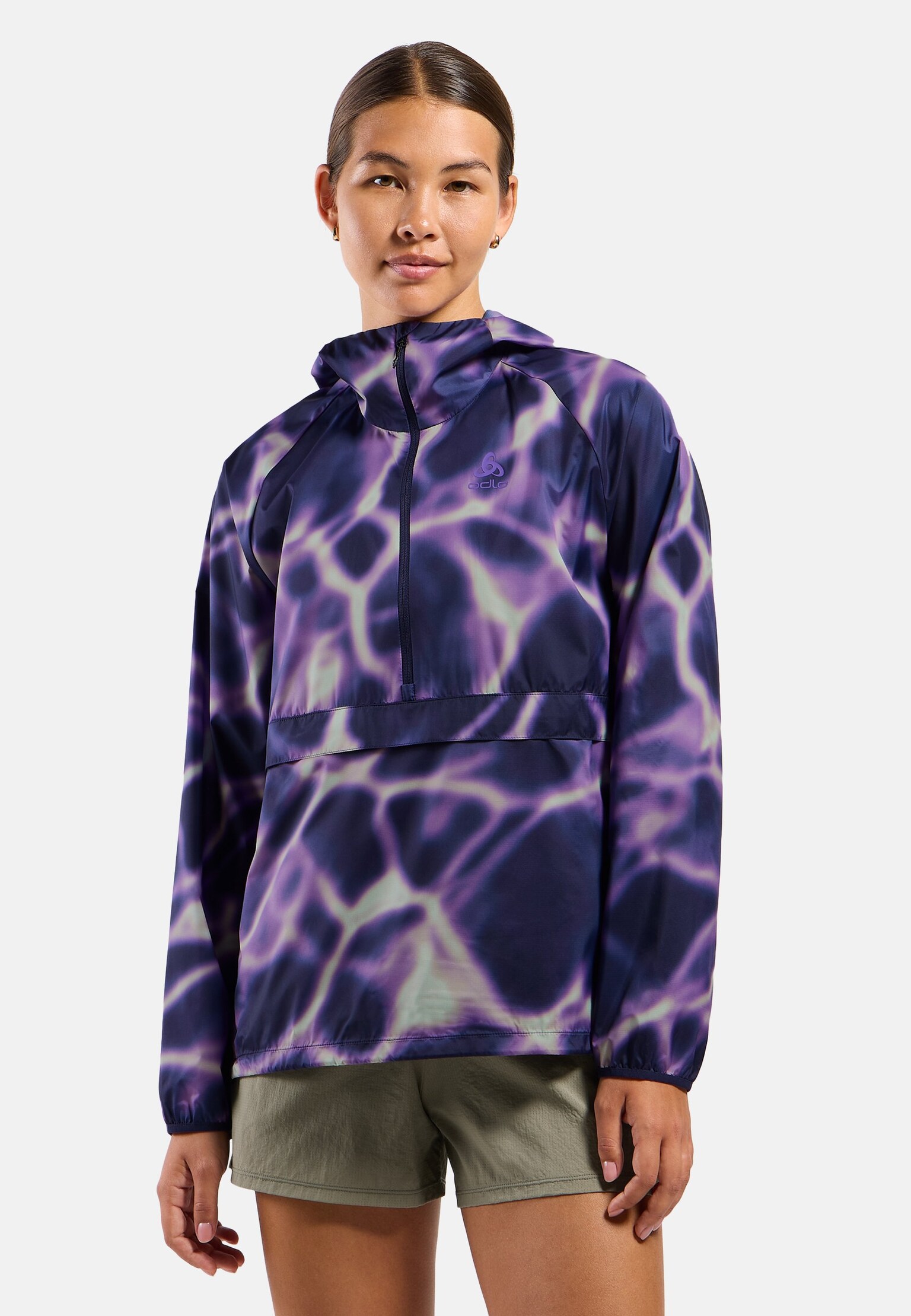 The Zeroweight print hooded running anorak