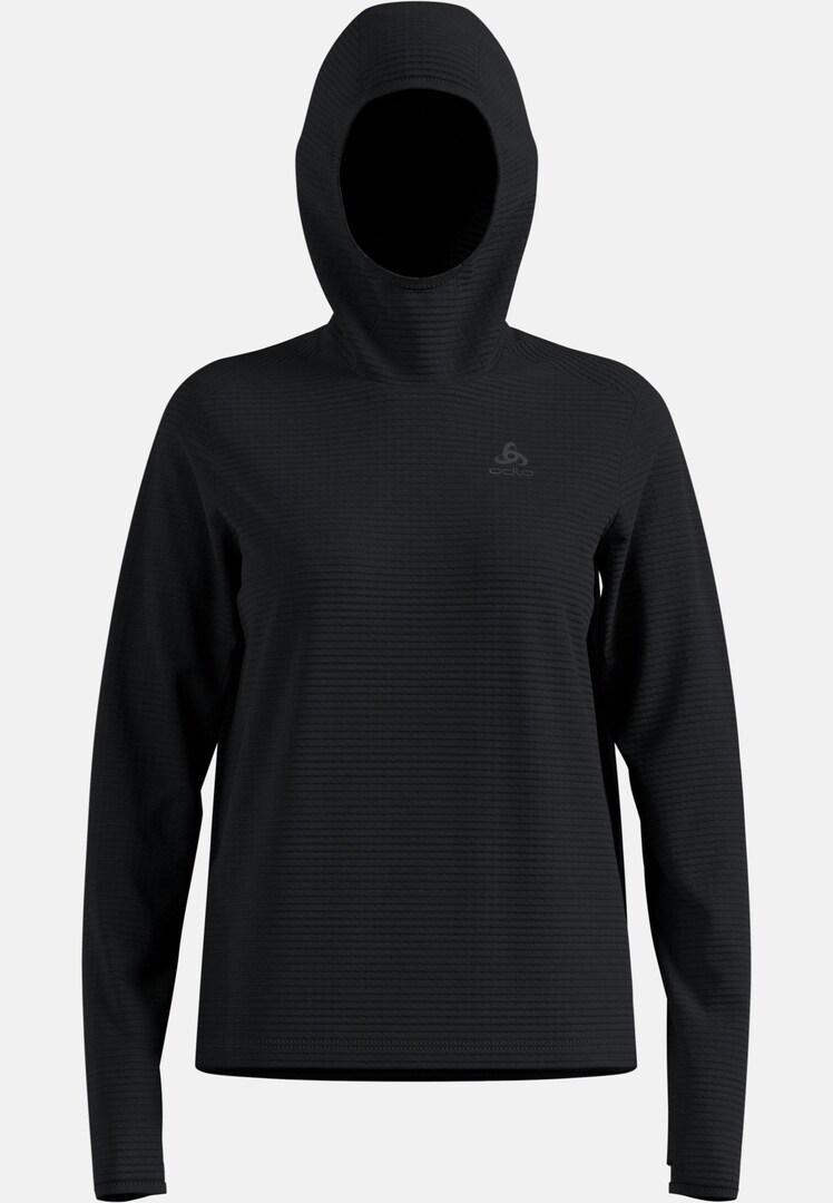 The Essentials Thermal hooded running mid layer in black | High