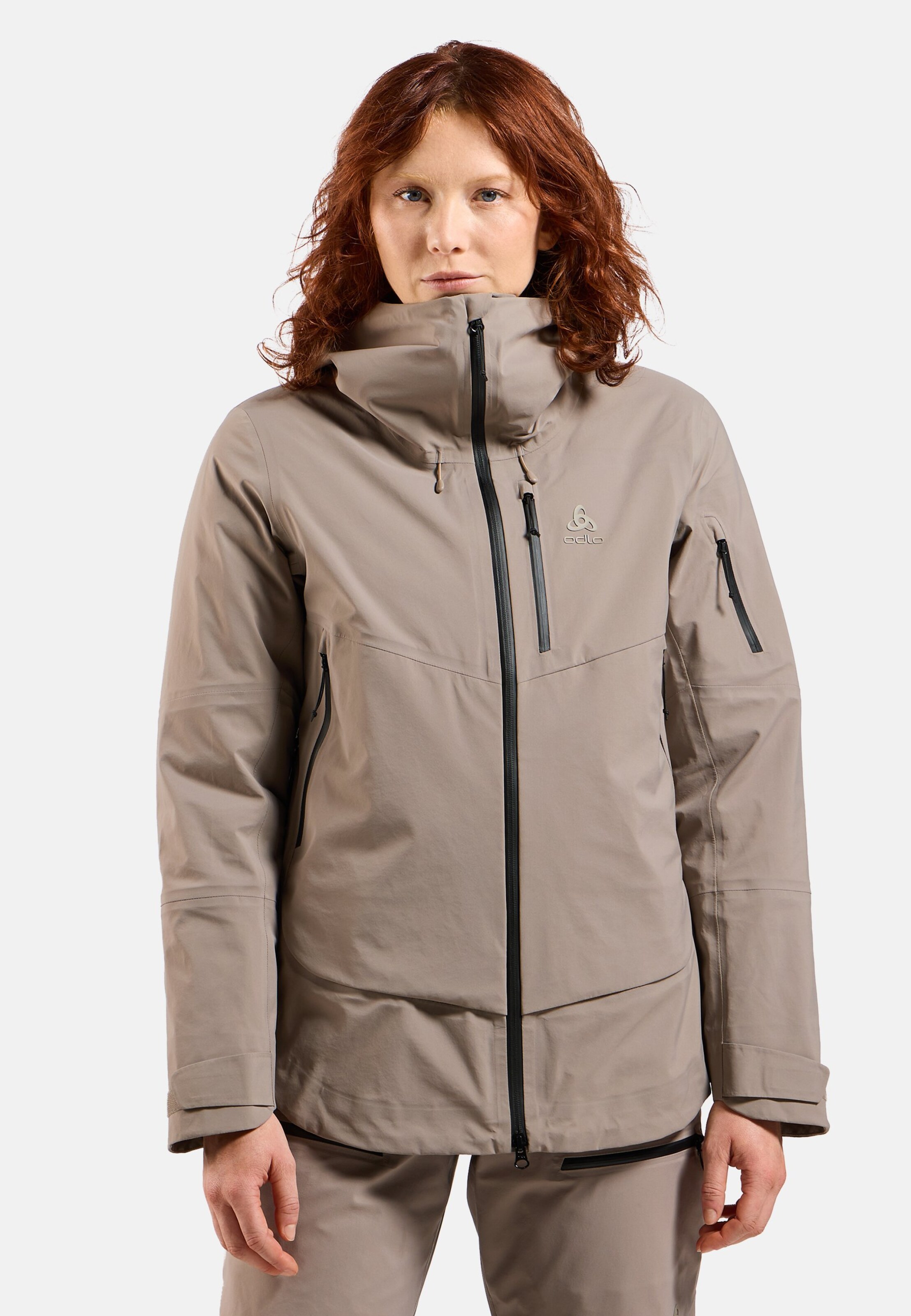 Odlo X-Alp 3L Hardshell Ski-Jacke für Damen, XS, beige