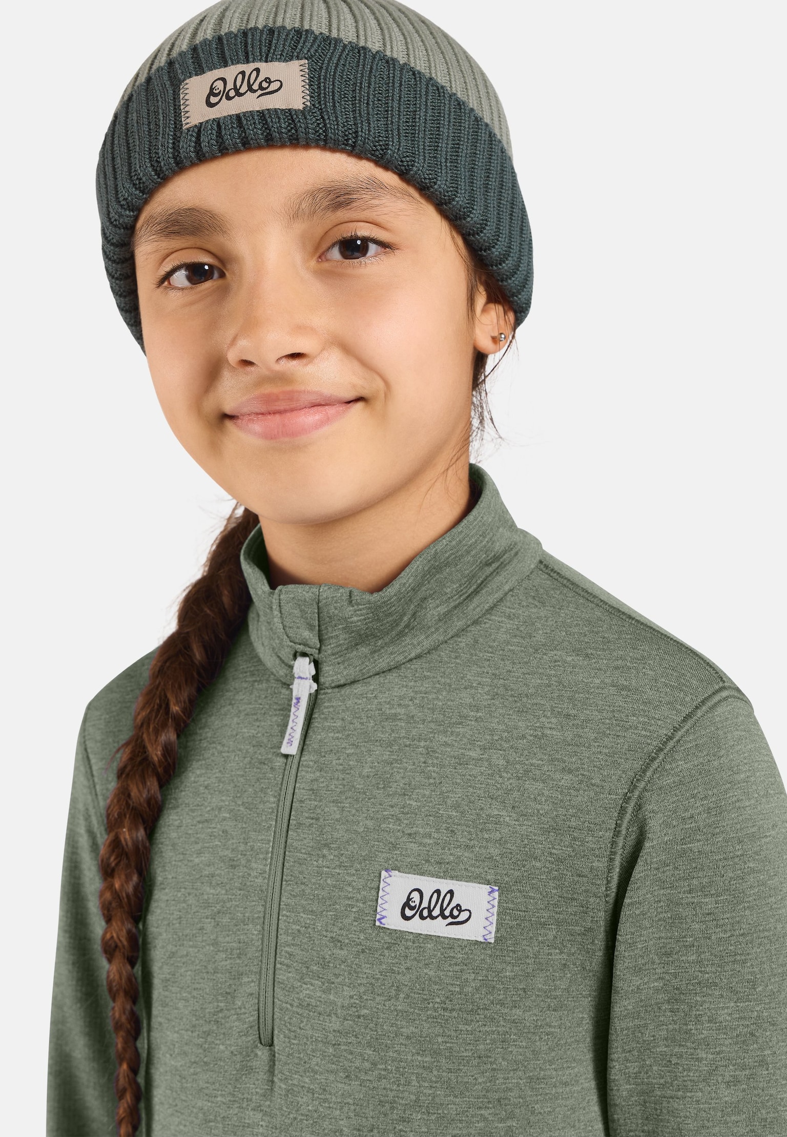 Essentials Multisport Mid Layer für Kinder aus Grid-Fleece mit Halbreissverschluss