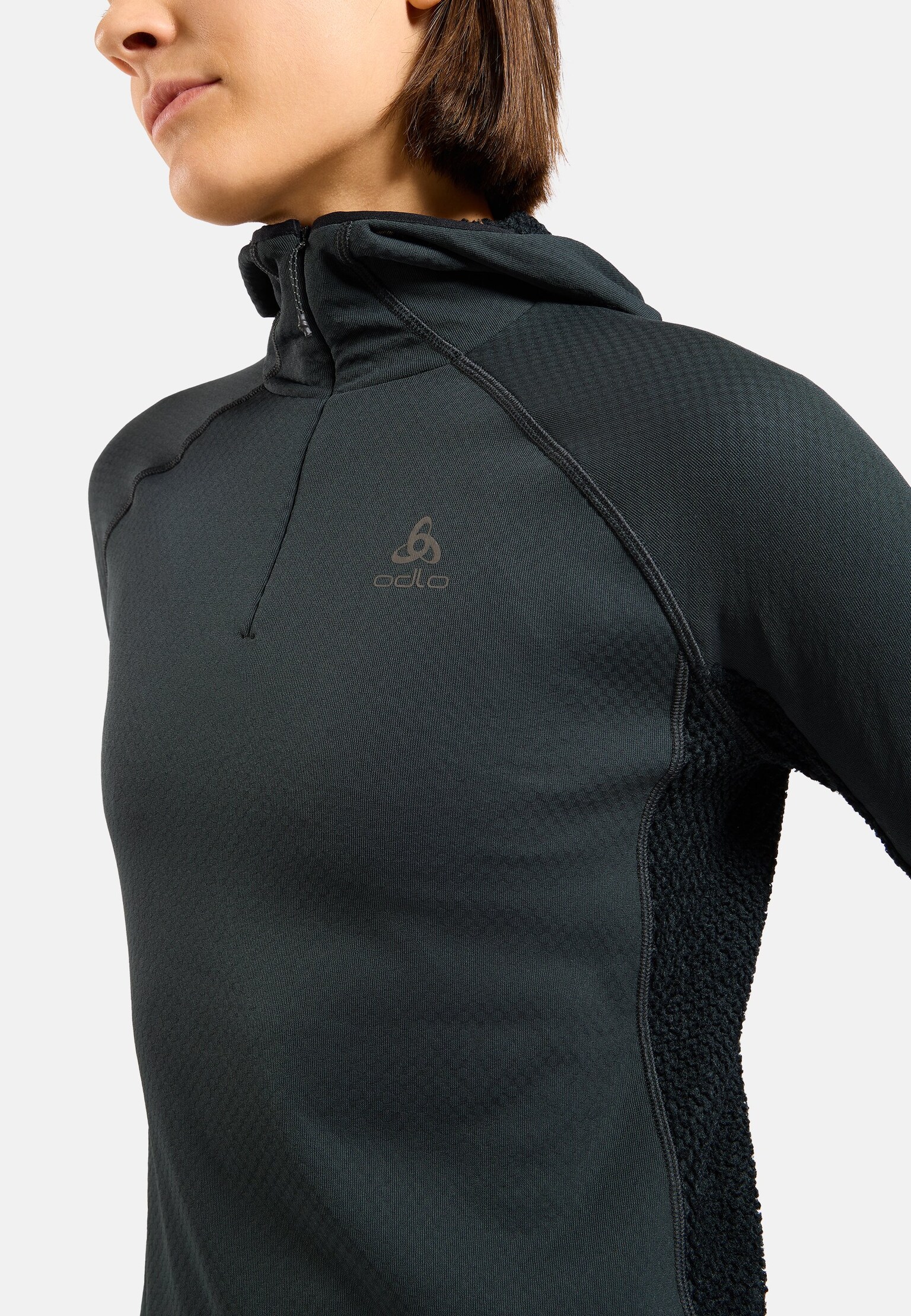 Mid layer da trail running X-Alp a mezza zip con cappuccio