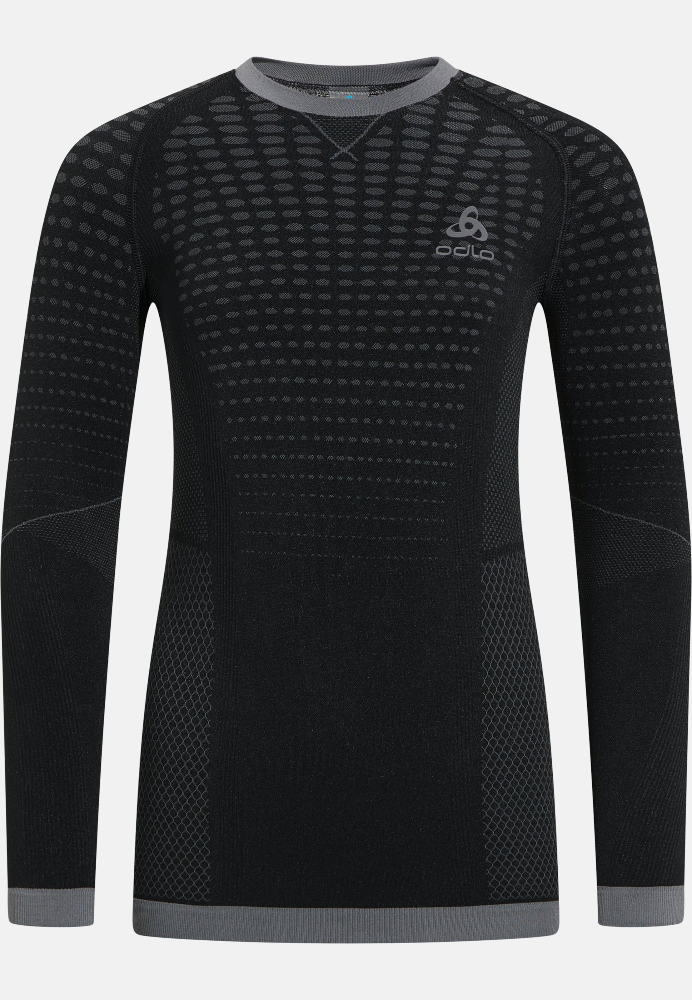 Odlo Evolution Warm Base Layer Langarmshirt für Kinder, 116/128, schwarz