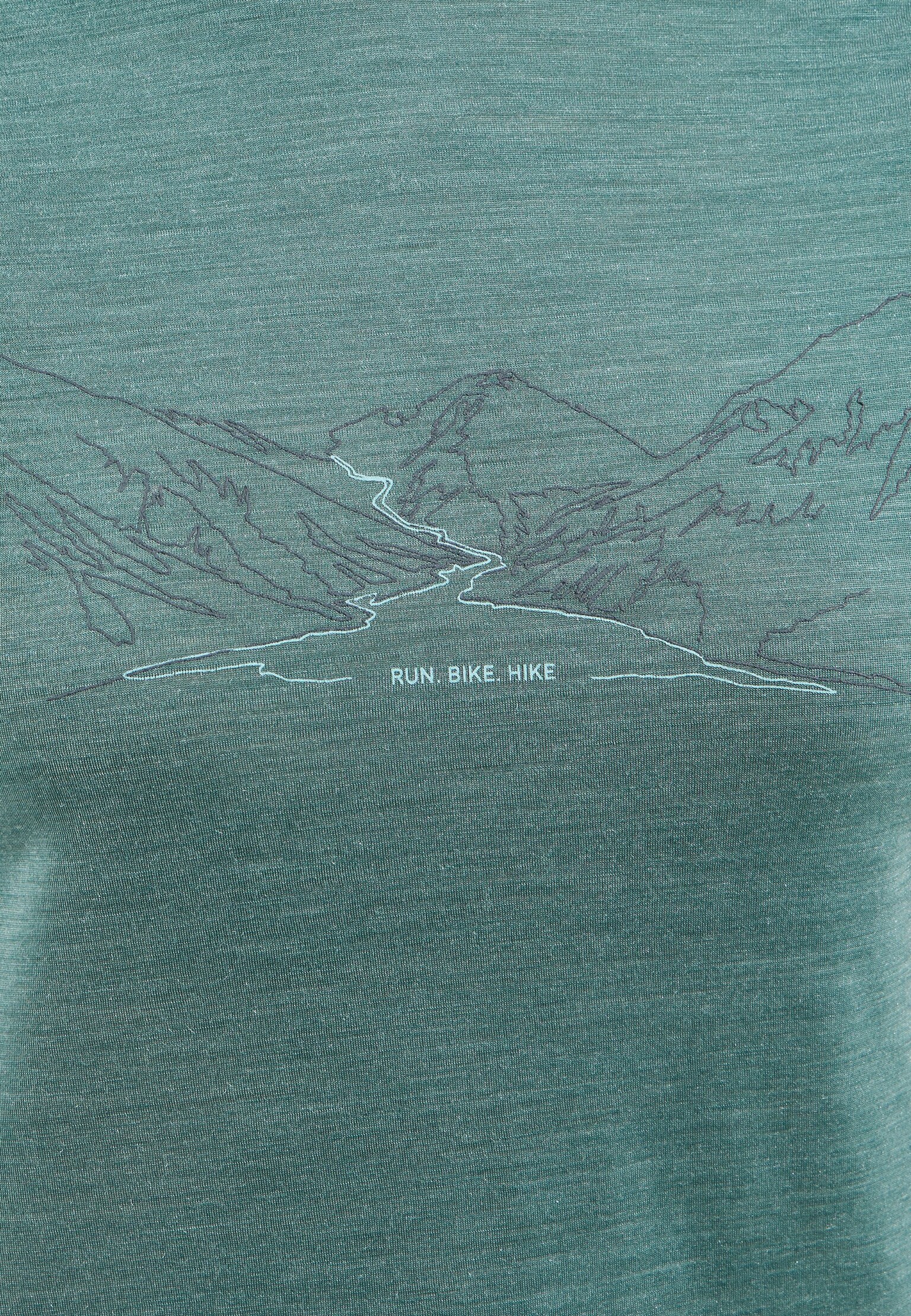 T-shirt Ascent Performance Wool 130 con stampa Run. Bike. Hike.