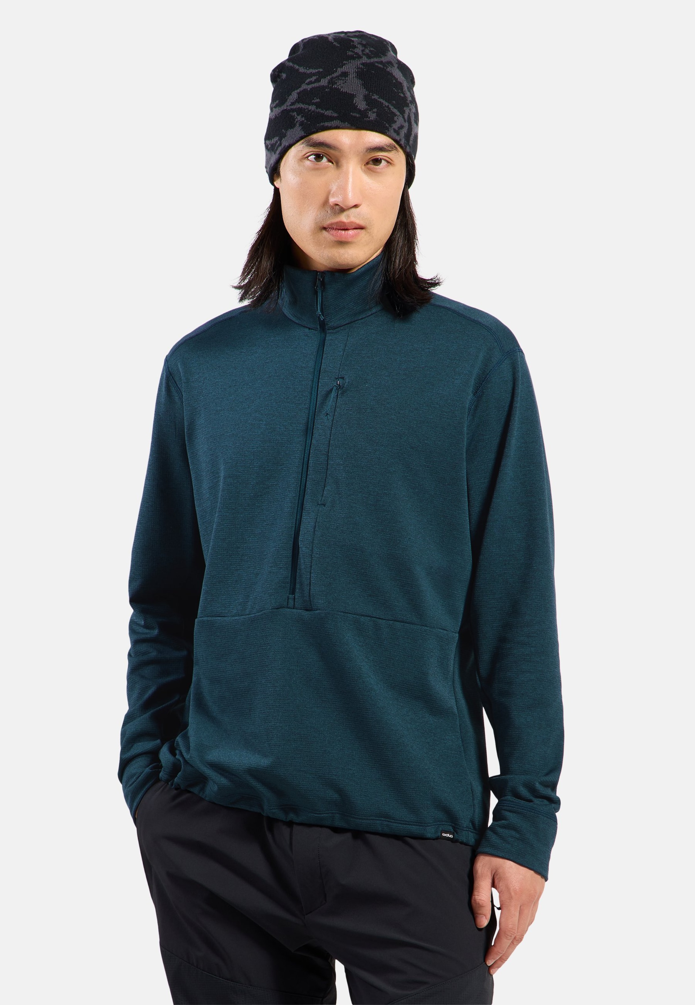 Odlo Grid Fleece Mid Layer Half-Zip für Herren - Wandern, Ski & Snow - marineblau, L