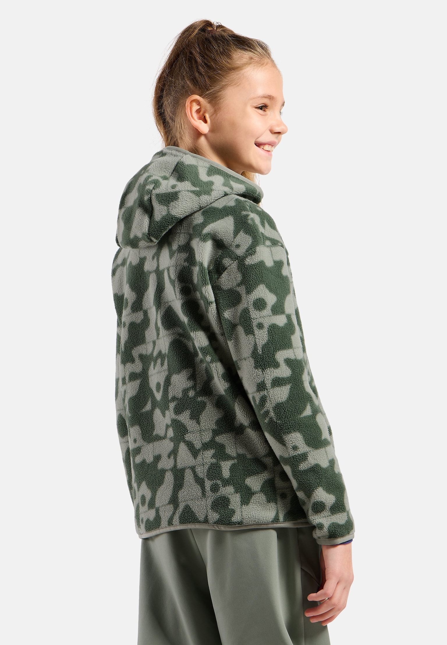 The Adventurer Collection high-pile full-zip graphic hooded mid layer