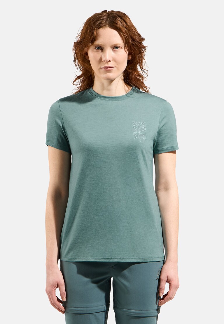 T-shirt en laine mérinos 160 à motif arbre Ascent