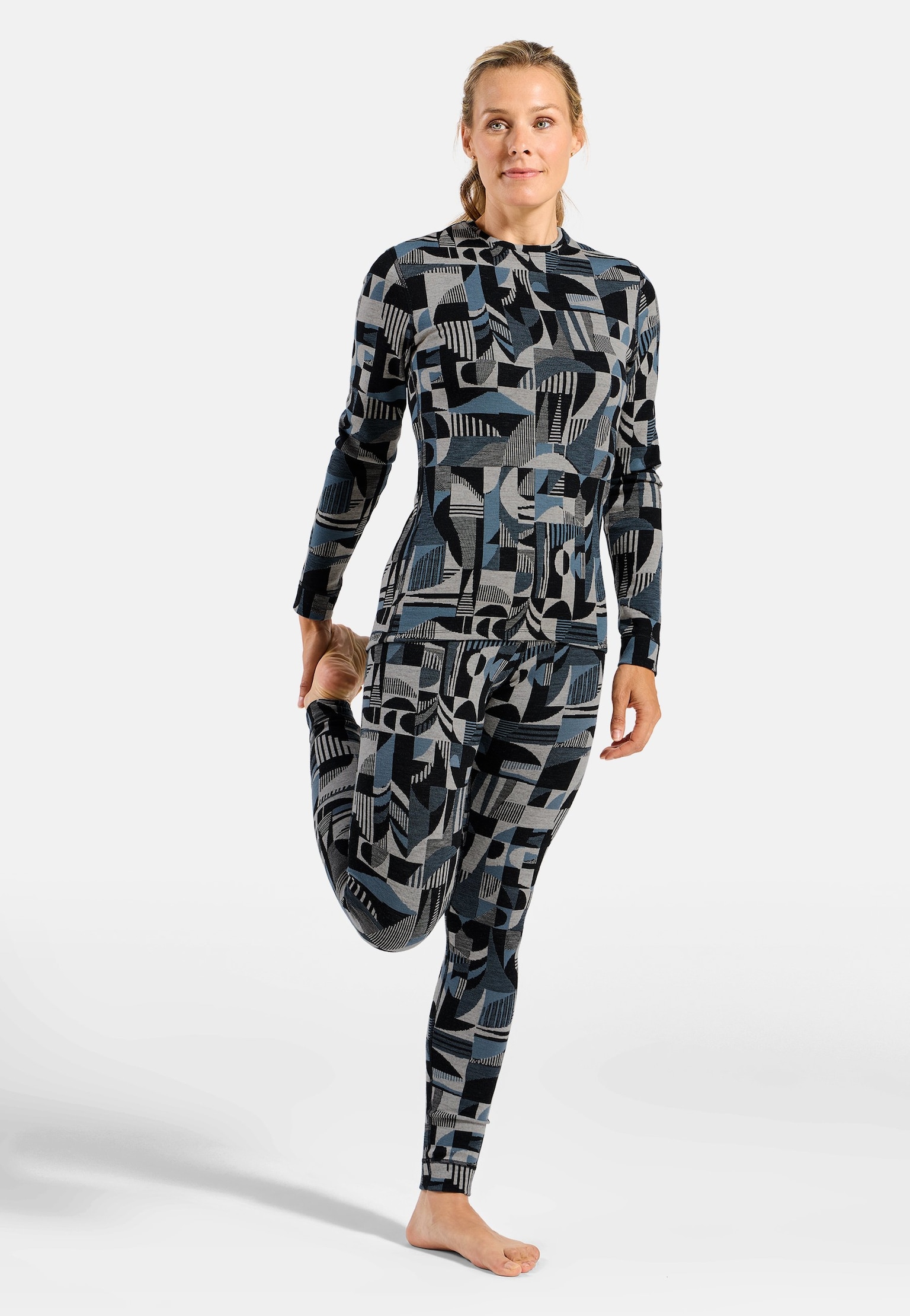 The Natural Merino Warm Jacquard Ullundertøy Top