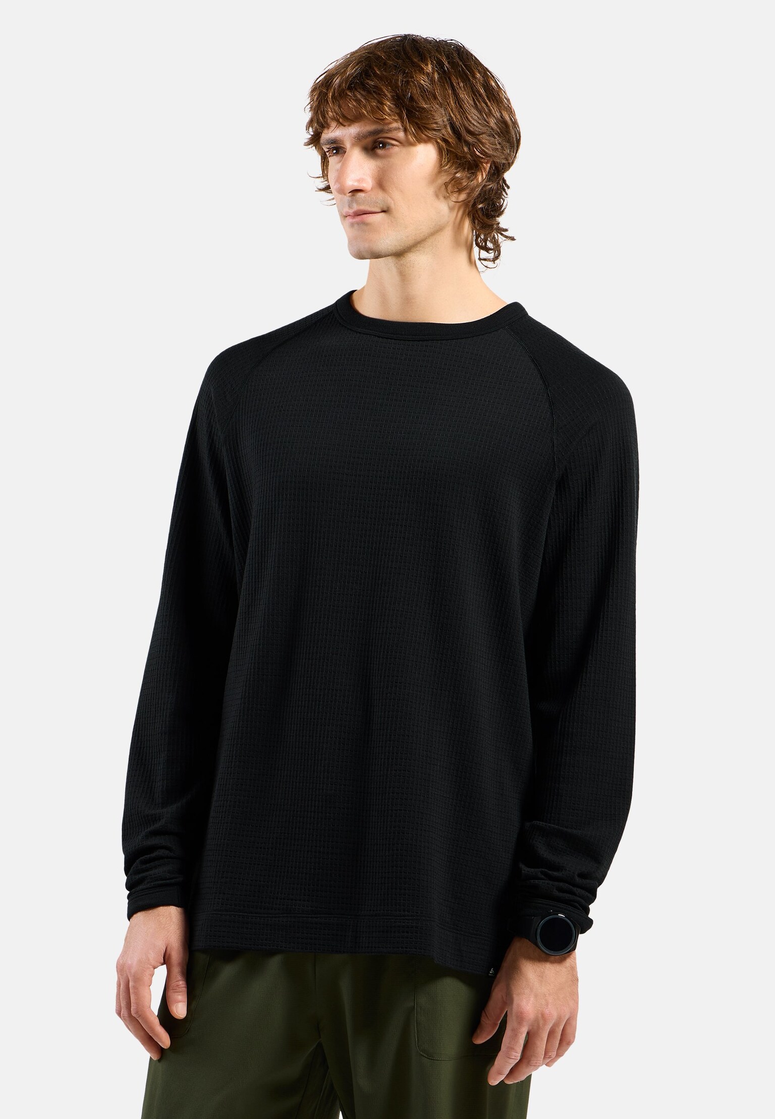 Ascent longsleeve van merinomix met wafelstructuur