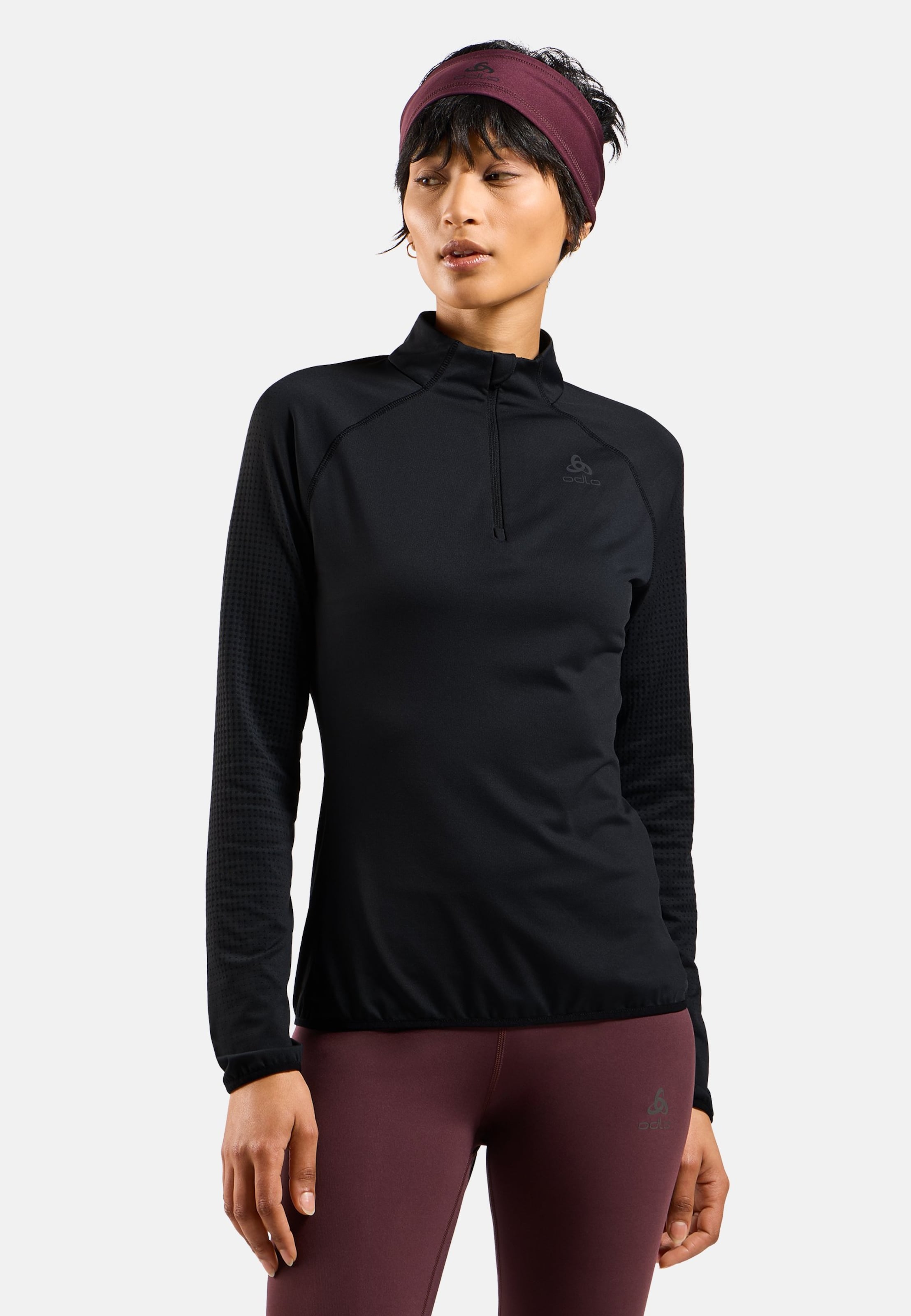 Odlo Zeroweight Warm Laufoberteil mit Halbreissverschluss 2.0 für Damen, L, schwarz