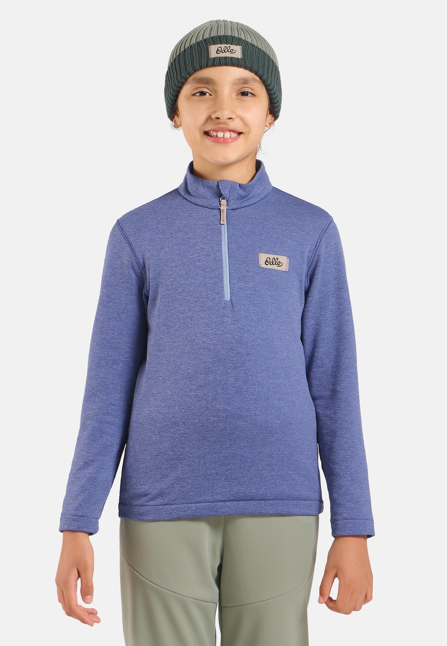Essentials Multisport Mid Layer für Kinder aus Grid-Fleece mit Halbreissverschluss