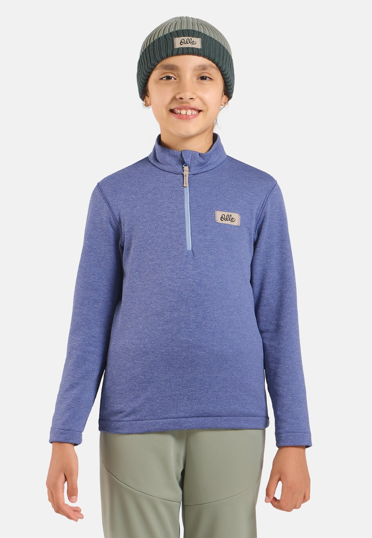 Felpa Grid Fleece Kids a mezza zip