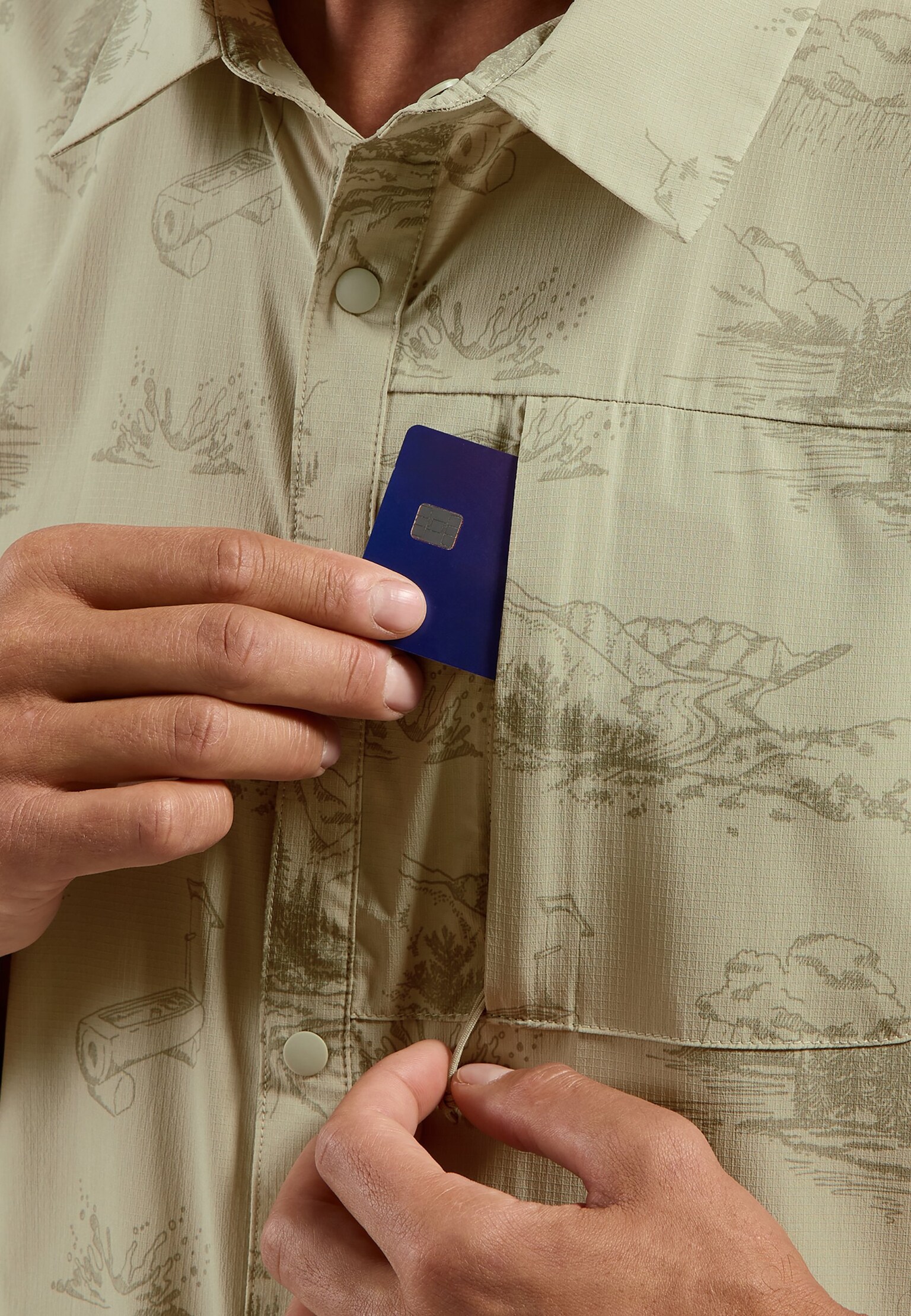 Essentials Print hikingshirt met korte mouwen