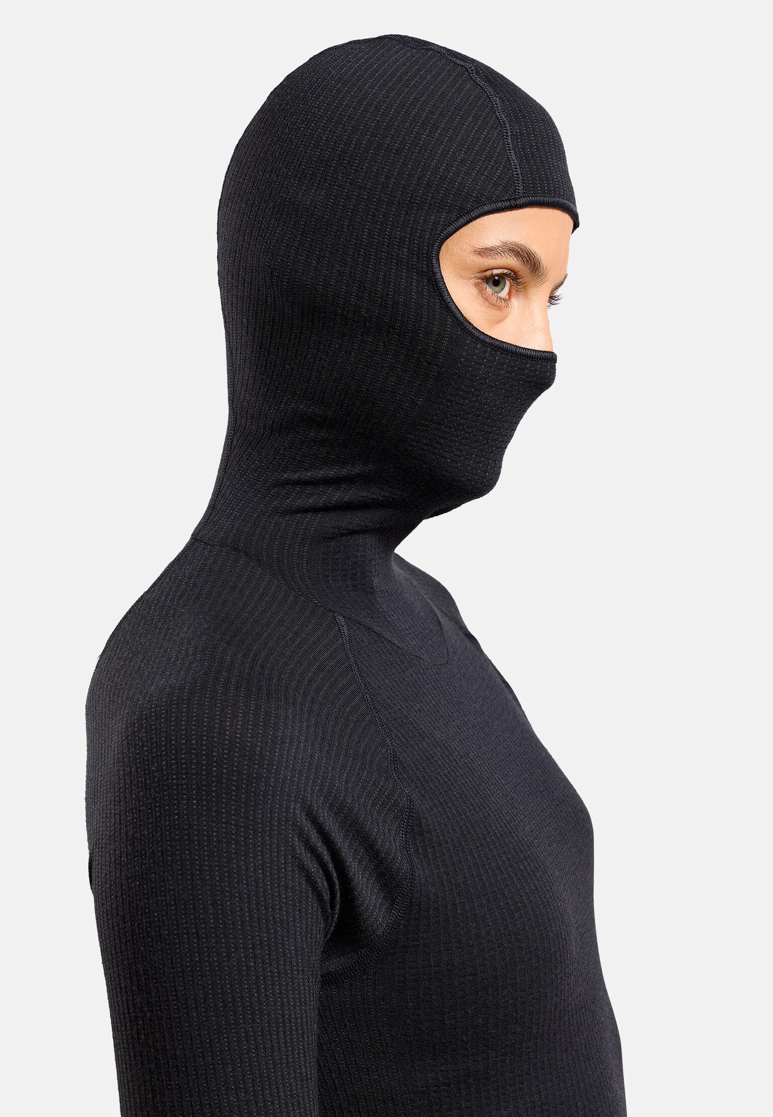 The Seamless Performance Wool base layer top with facemask