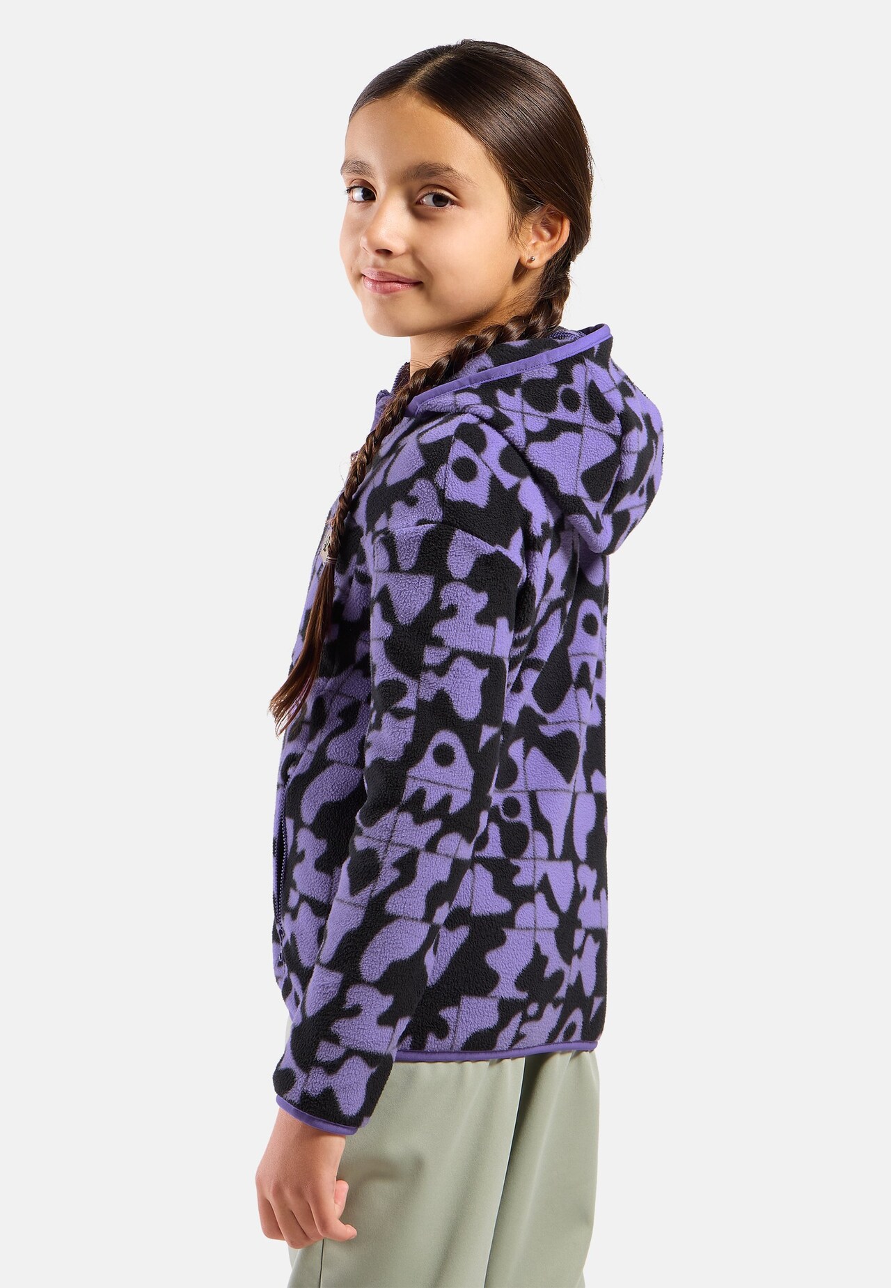 High Pile Print Kids Hettegenser Full-Zip
