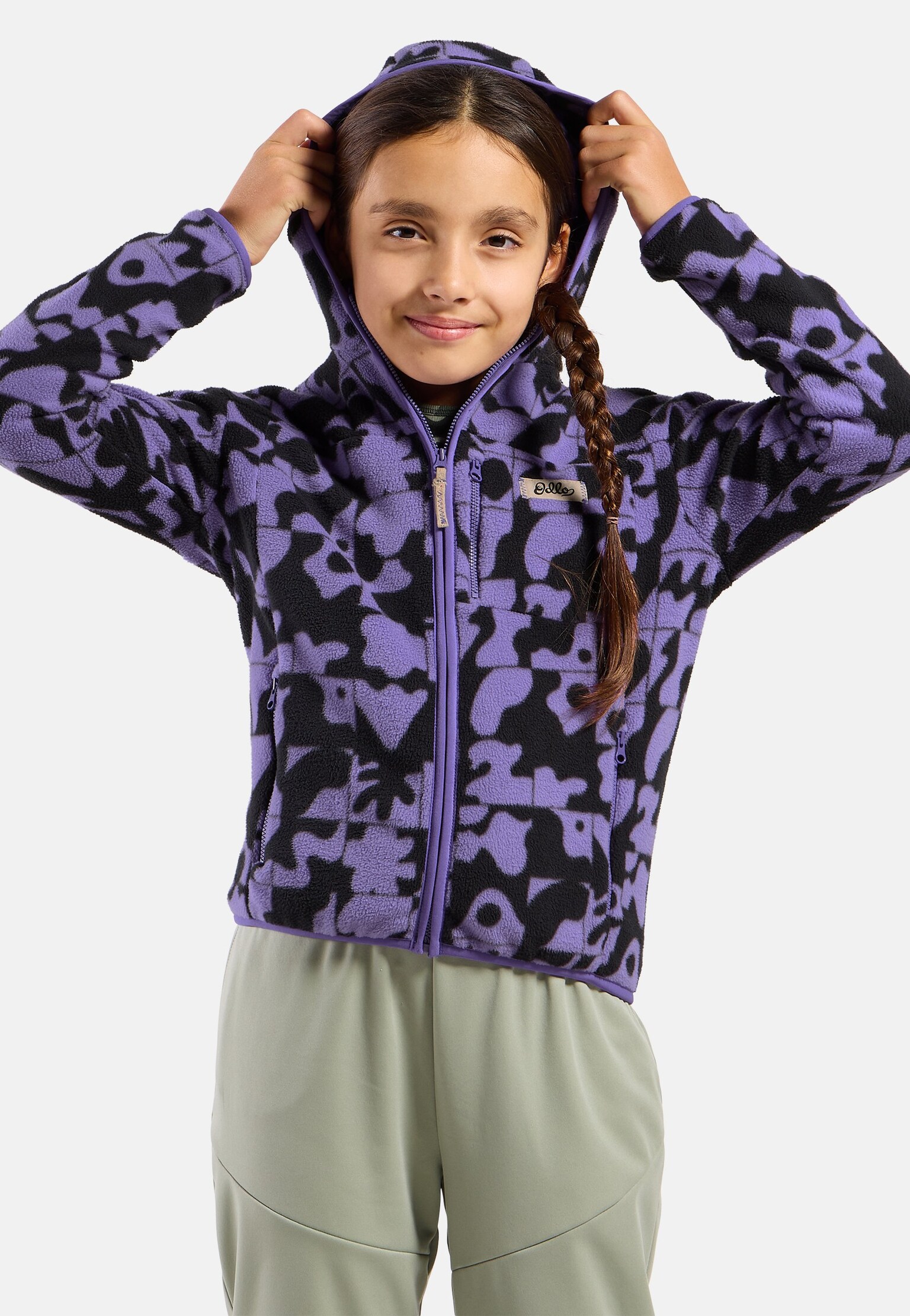 Adventurer Fleecejacke mit Kapuze und Print