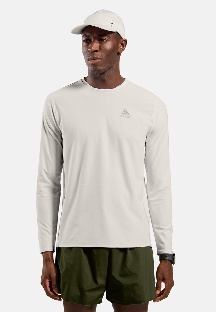 Zeroweight Chill-Tec Long-Sleeve Running T-Shirt in Gardenia | Odlo