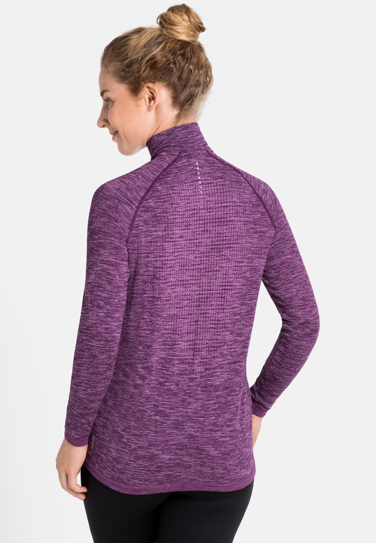 Mid layer a manica lunga con mezza zip Run Easy Yakwarm da donna