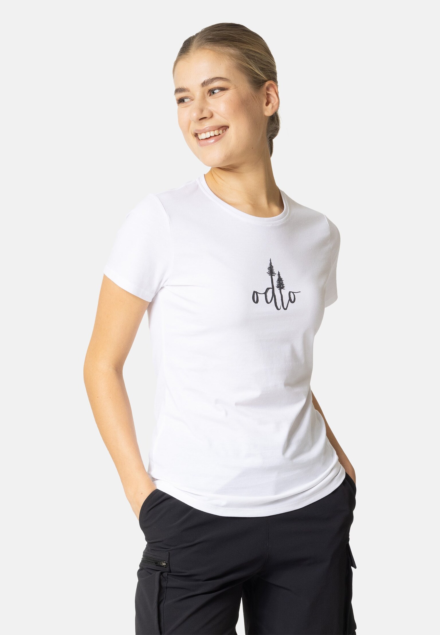 T-shirt à imprimé sapins Kumano