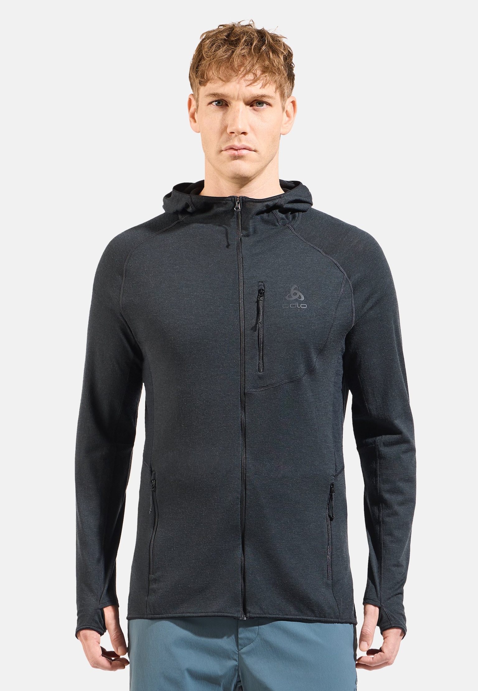 Mid layer micro Ascent Performance Wool 125 con cappuccio e zip