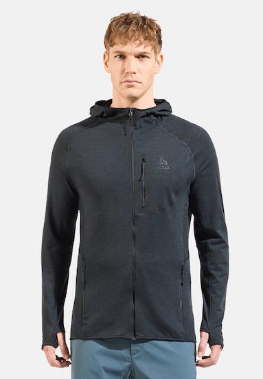 Mid layer micro Ascent Performance Wool 125 con cappuccio e zip