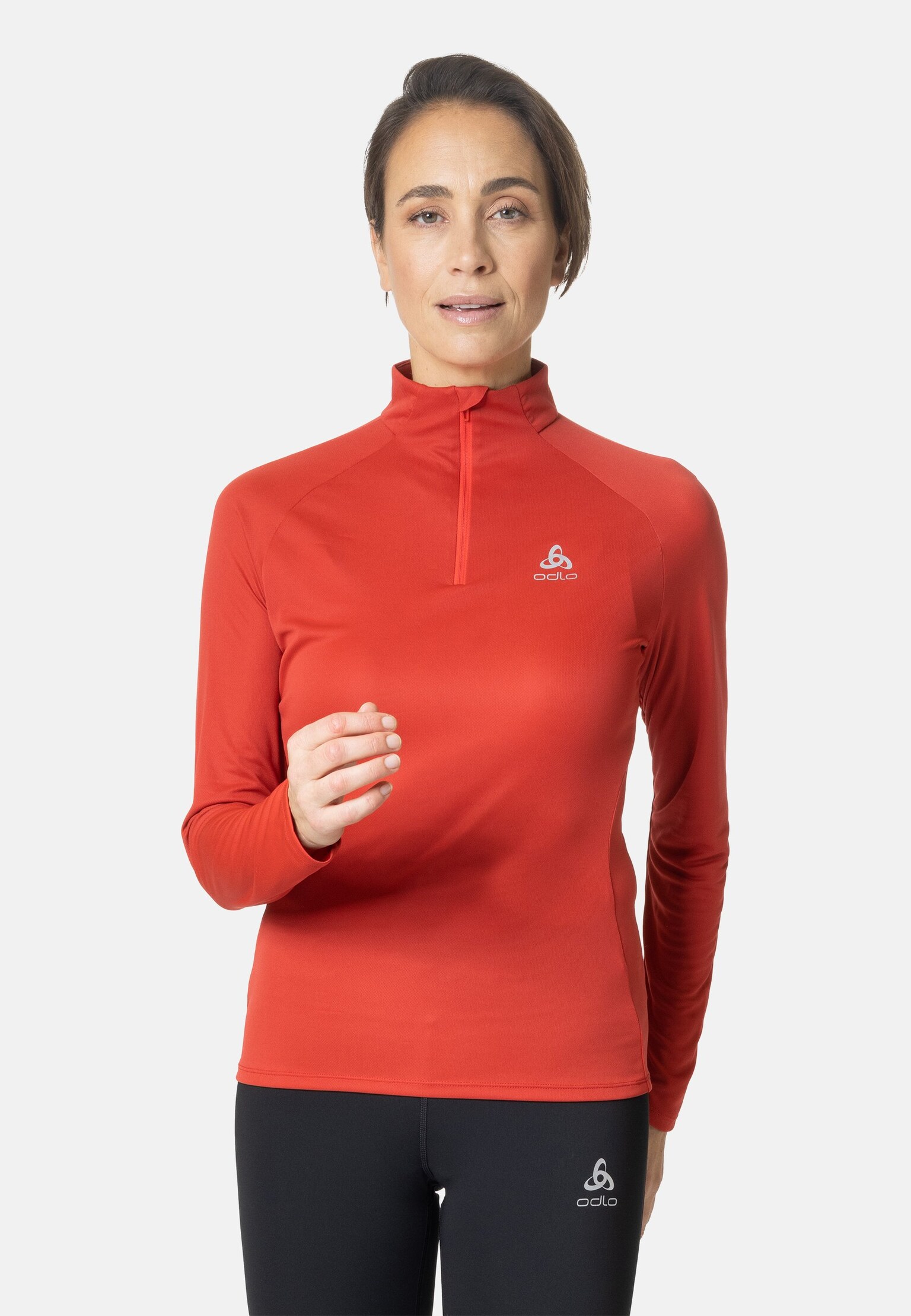 Essentials-hardlooptussenlaag met halve rits voor dames