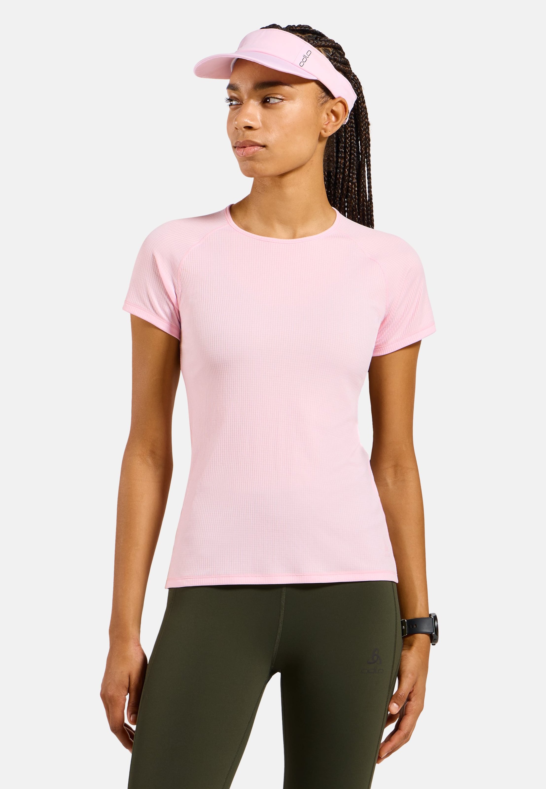 Odlo Kurzärmeliger Active Light Base Layer mit Rundhalsausschnitt für Damen, L, pink