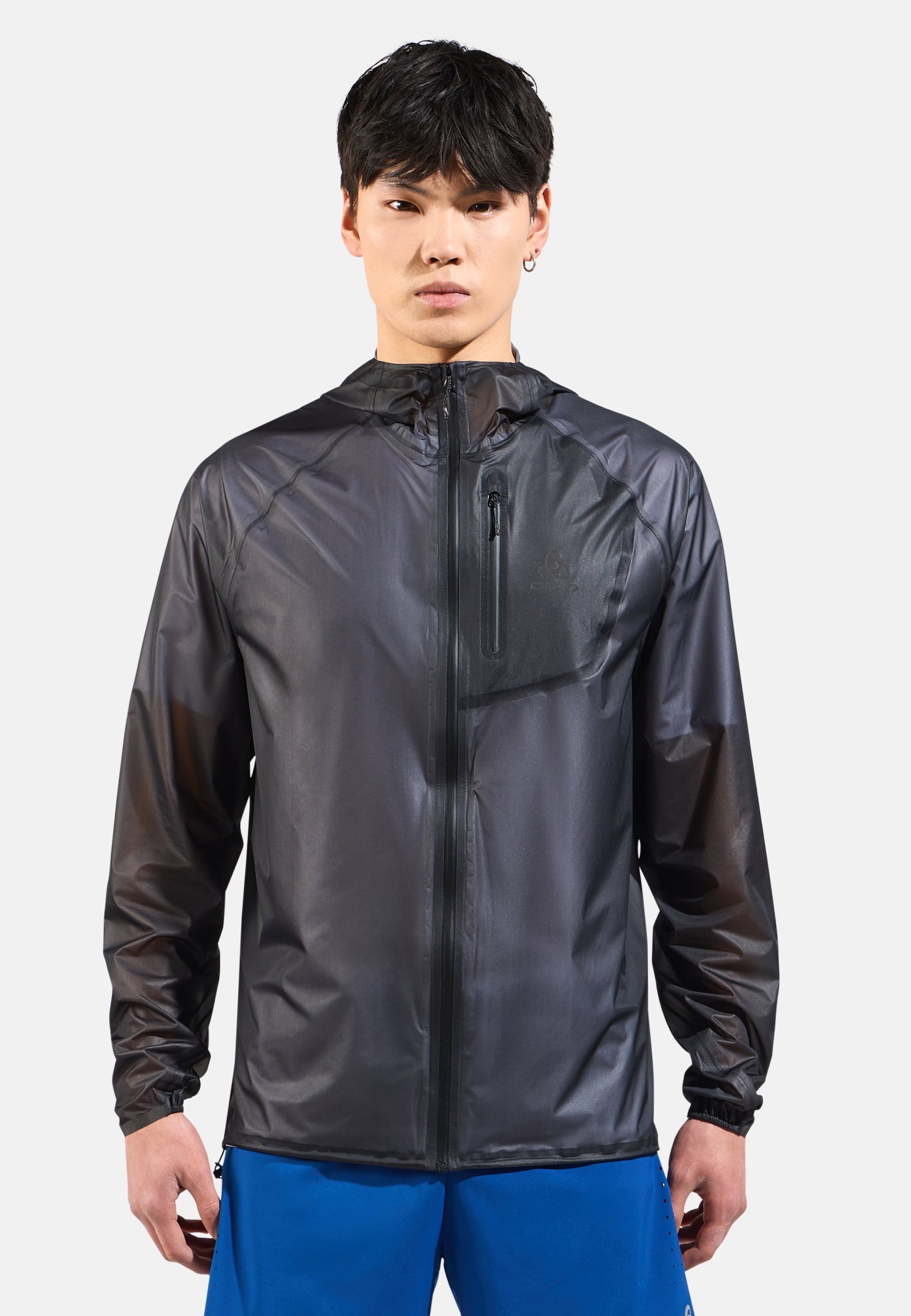 Odlo Wasserdichte Zeroweight Dual Dry Performance Knit Laufjacke für Herren, S, schwarz