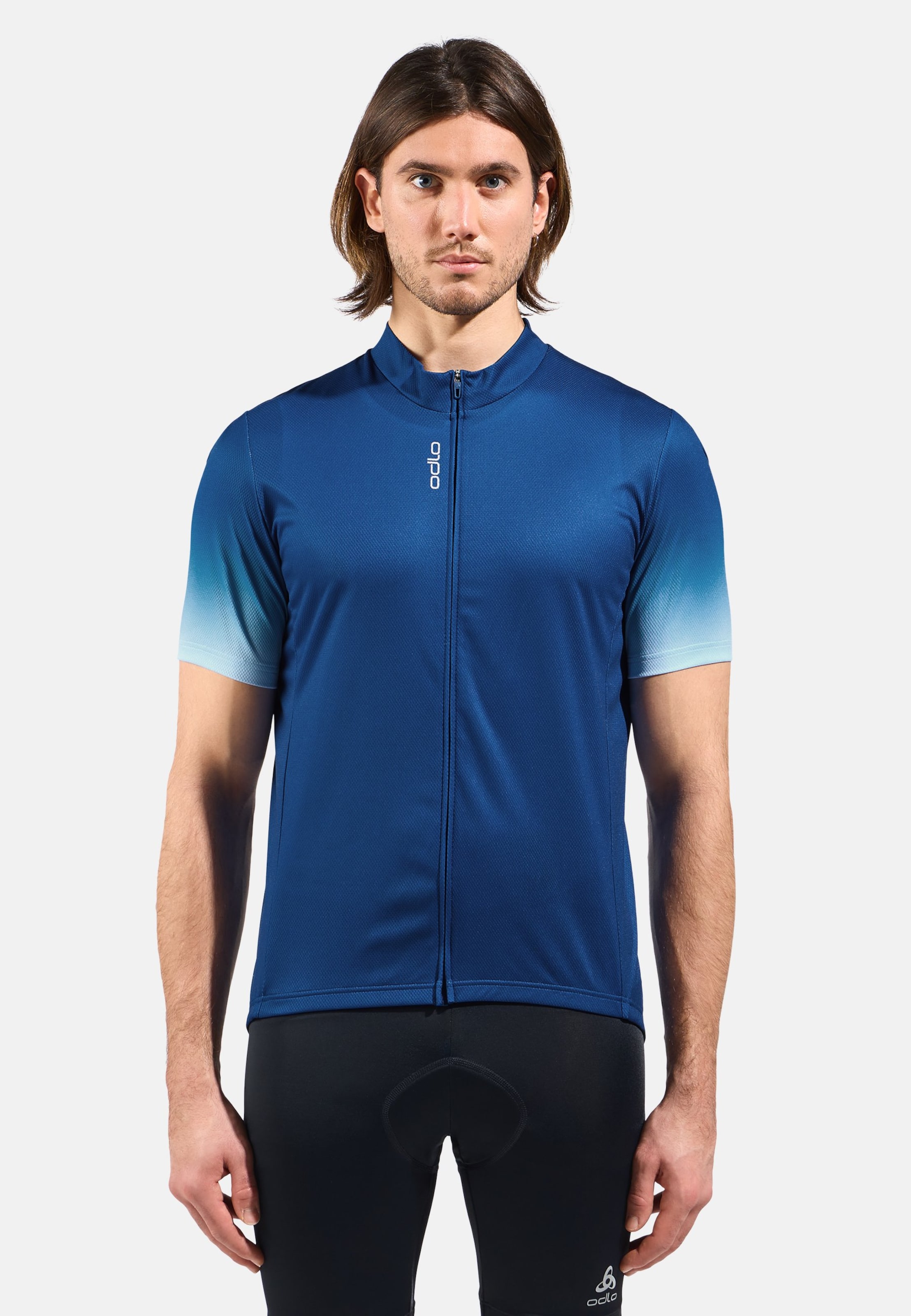 Odlo Essentials Kurzarm-Radtrikot für Herren, L, blau